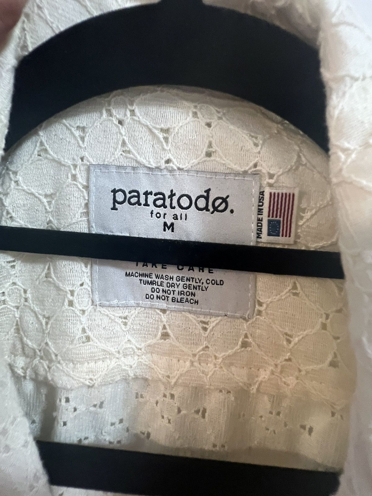 Paratodo Paratodo Short Sleeve White Crochet Button Up Size US M / EU 48-50 / 2 - 3 Thumbnail