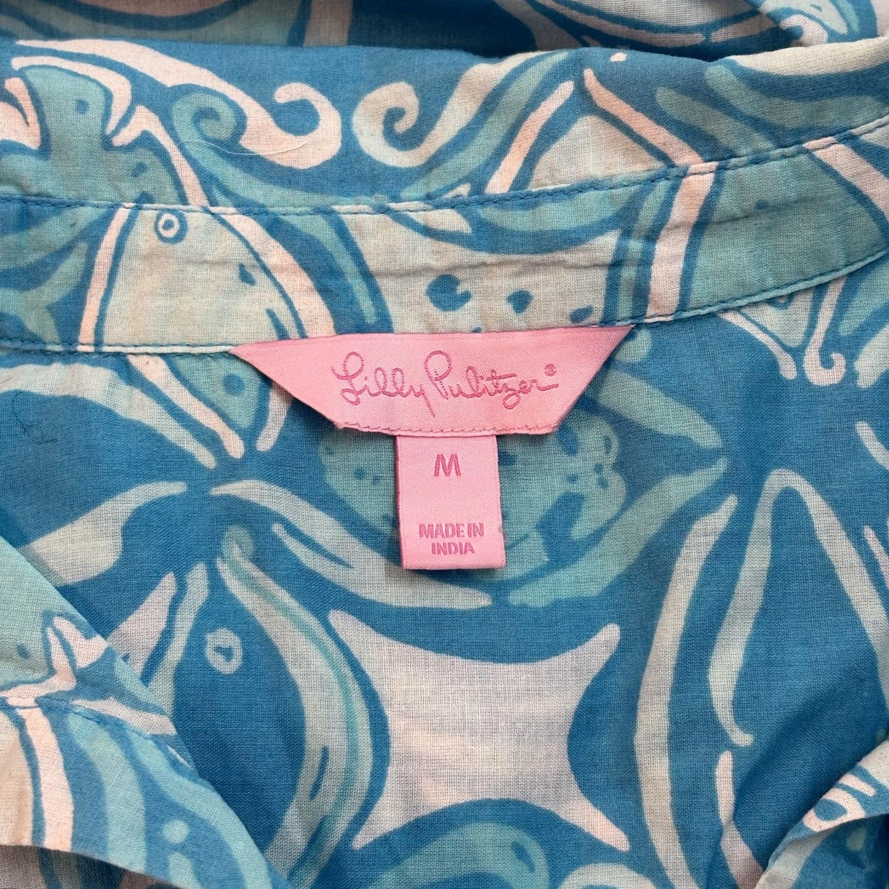 Lilly Pulitzer Lilly Pulitzer Shirt Womens Medium Print Button Front Blue India Size M / US 6-8 / IT 42-44 - 2 Thumbnail