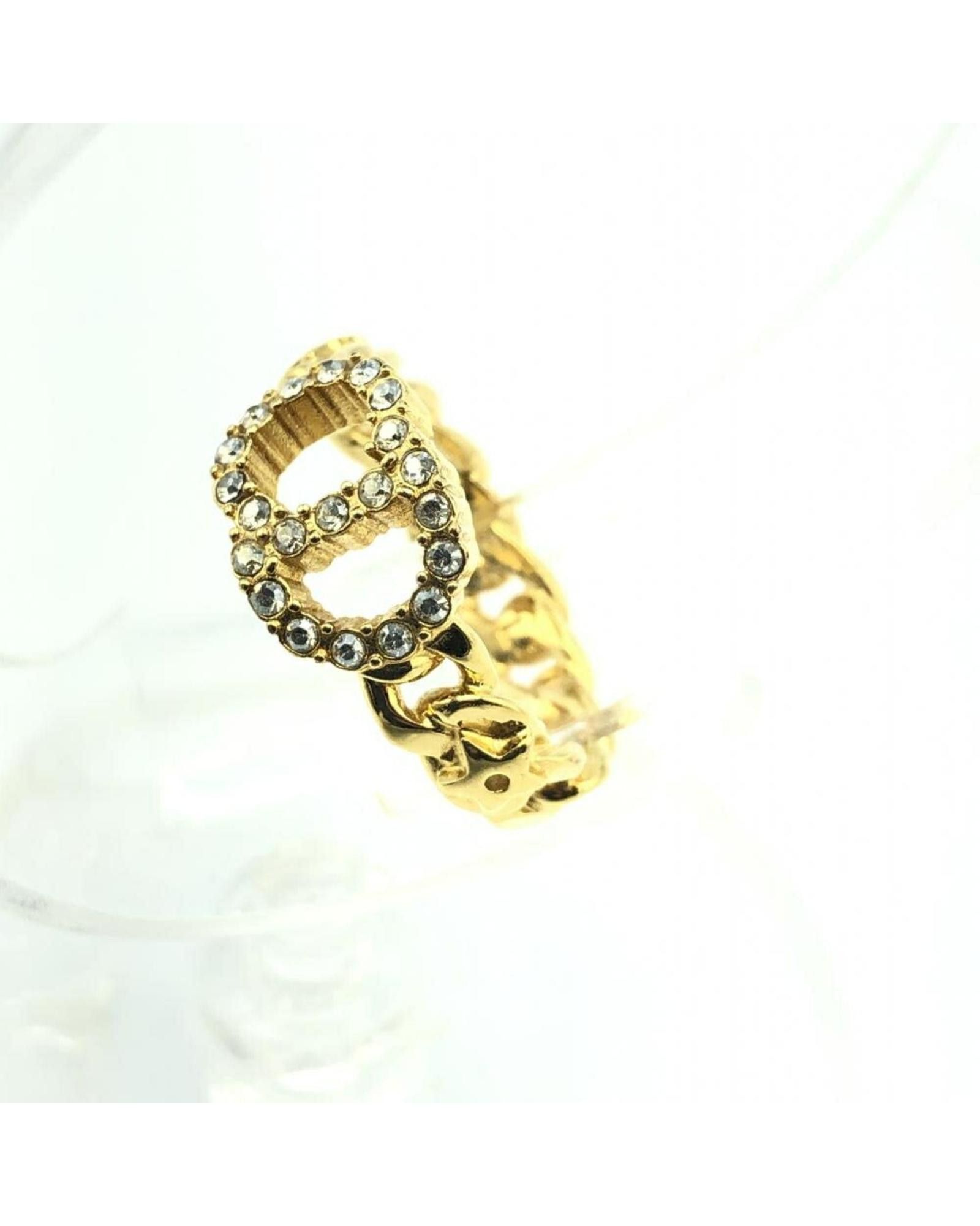image of Dior Luxury Gold Metal Anniversary Ring, Women's