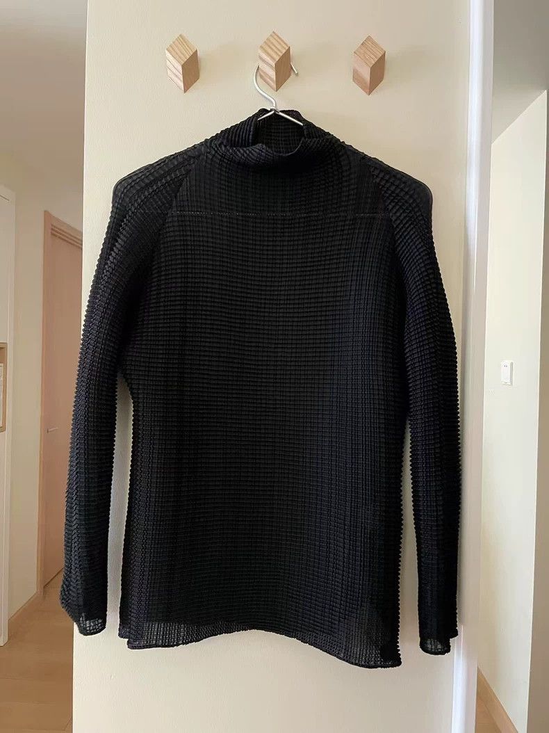 Issey Miyake Issey Miyake size:2 Black high-neck long-sleeved top Size M / US 6-8 / IT 42-44 - 2 Thumbnail