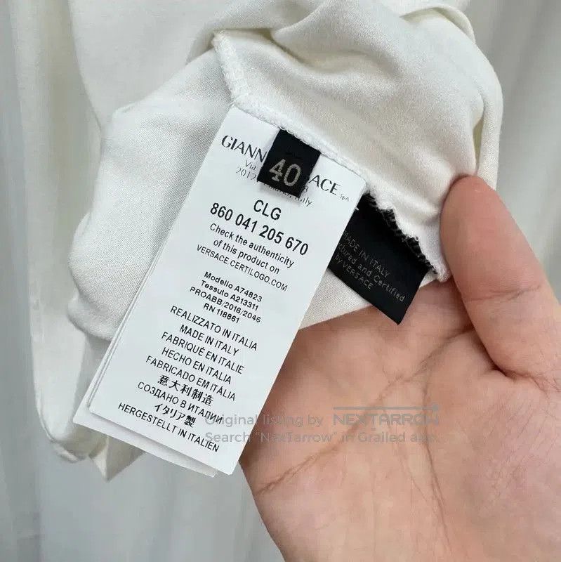 Versace Versace White Cotton Embroidered Medusa T-Shirt . Size L / US 10 / IT 46 - 6 Thumbnail