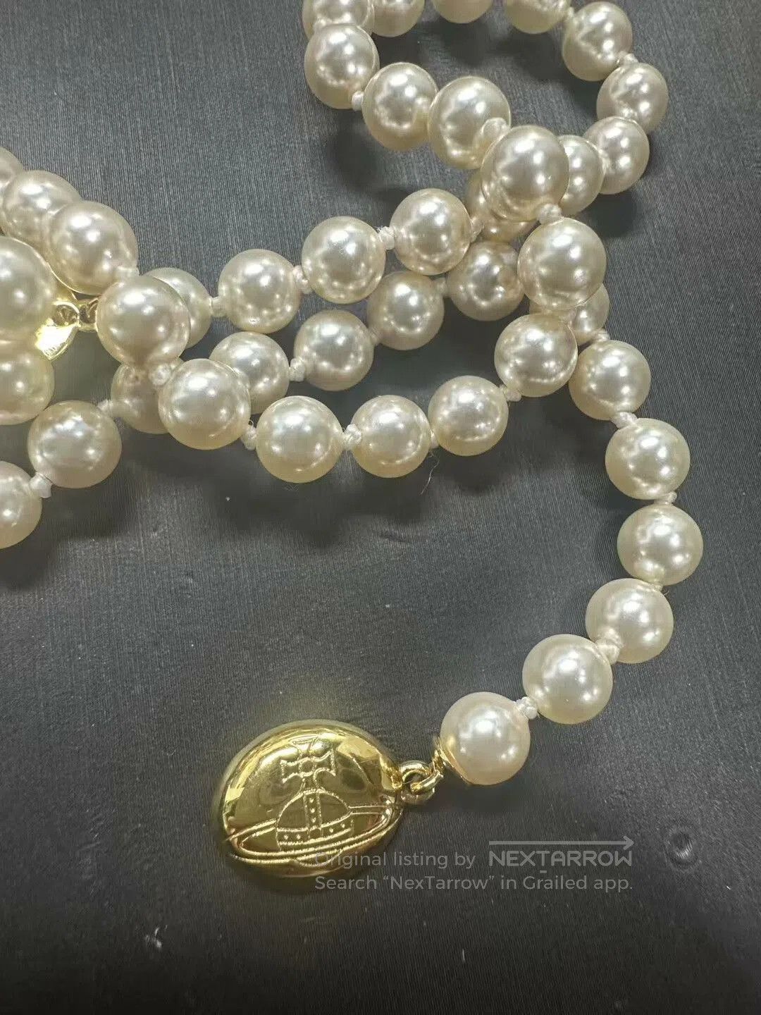Vivienne Westwood vivienne westwood pearl necklace with enamel clasp. Size ONE SIZE - 5 Thumbnail