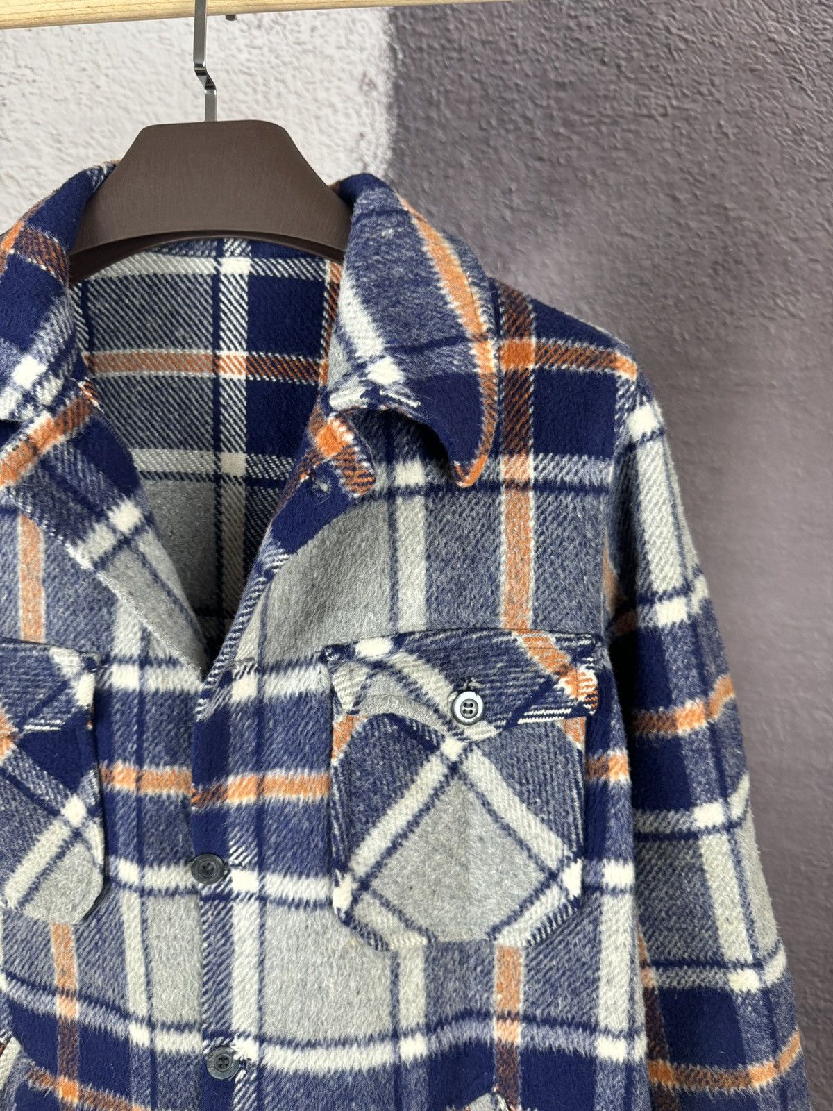 Flannel × Fox Brothers × Vintage Cecil Fox vintage 90s heavy flannel checkered shirt Size US L / EU 52-54 / 3 - 4 Thumbnail