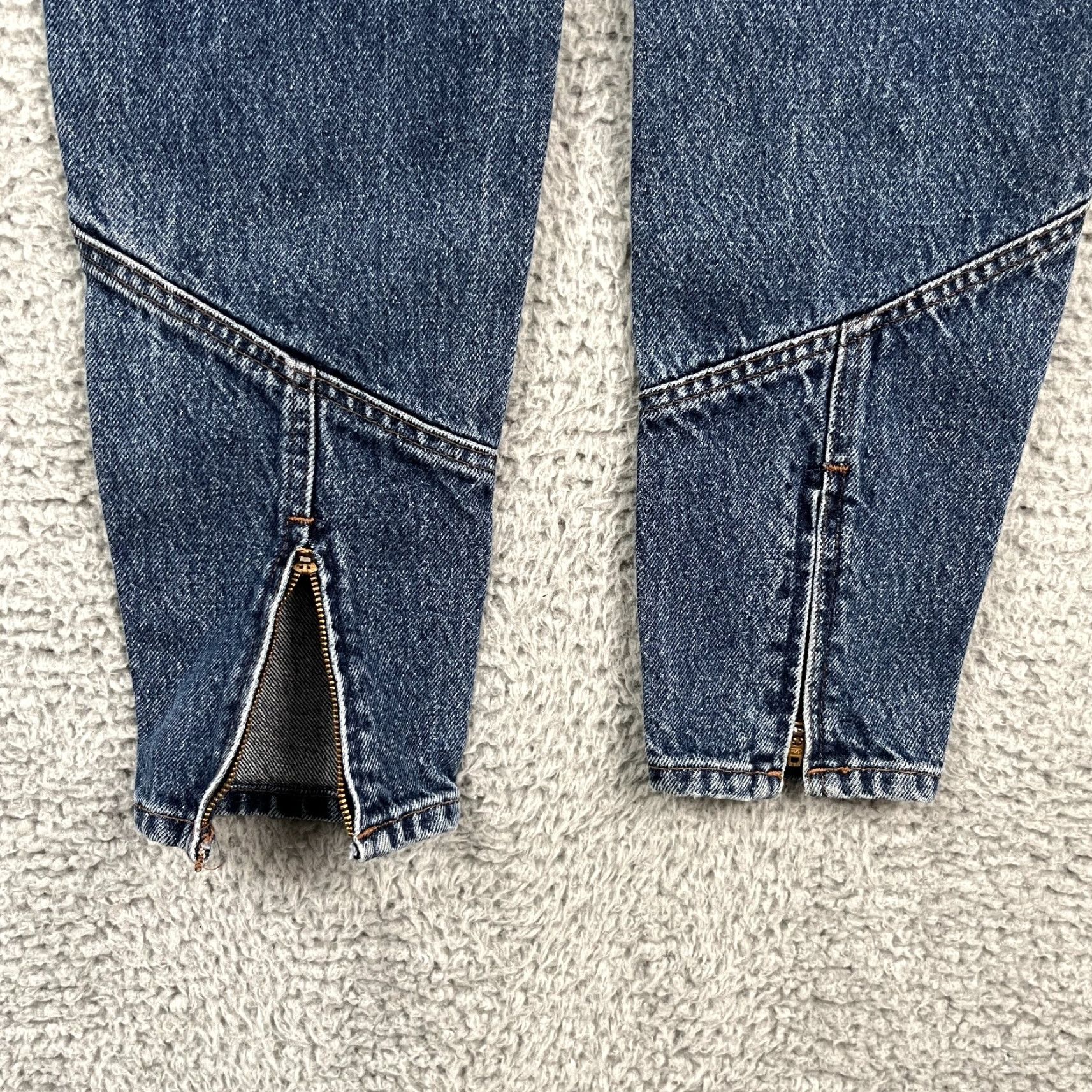 Lee VINTAGE Lee Jeans Womens 11 Long Panel Seam Ankle‑Zip USA 90s High‑Rise Tapered Size 32" / US 10 / IT 46 - 4 Thumbnail