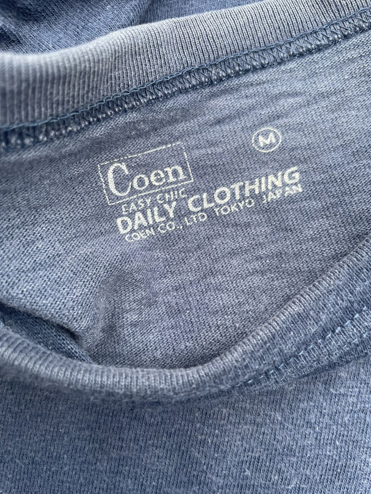 Japanese Brand Coen Navy Faded Wash Crewneck Size US M / EU 48-50 / 2 - 13 Thumbnail