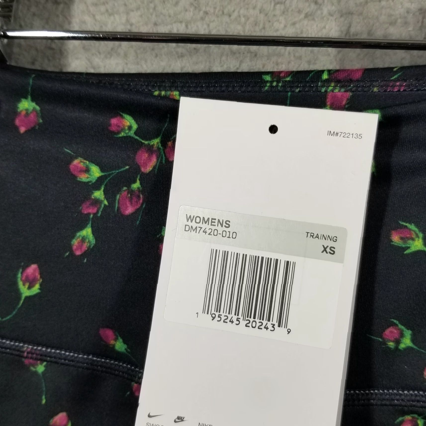 Nike Nike XS One Luxe Icon Clash Mid-Rise Leggings Black AOP Floral Tight Full Length Size 26" / US 2 / IT 38 - 3 Thumbnail