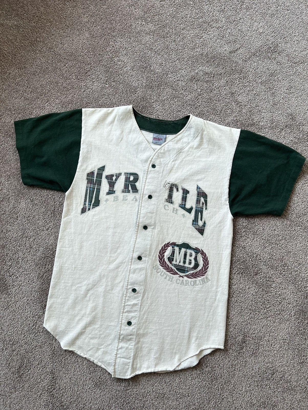 Vintage Vintage 90s Myrtle Beach Single Stitch Baseball Jersey Size US L / EU 52-54 / 3 - 1 Thumbnail