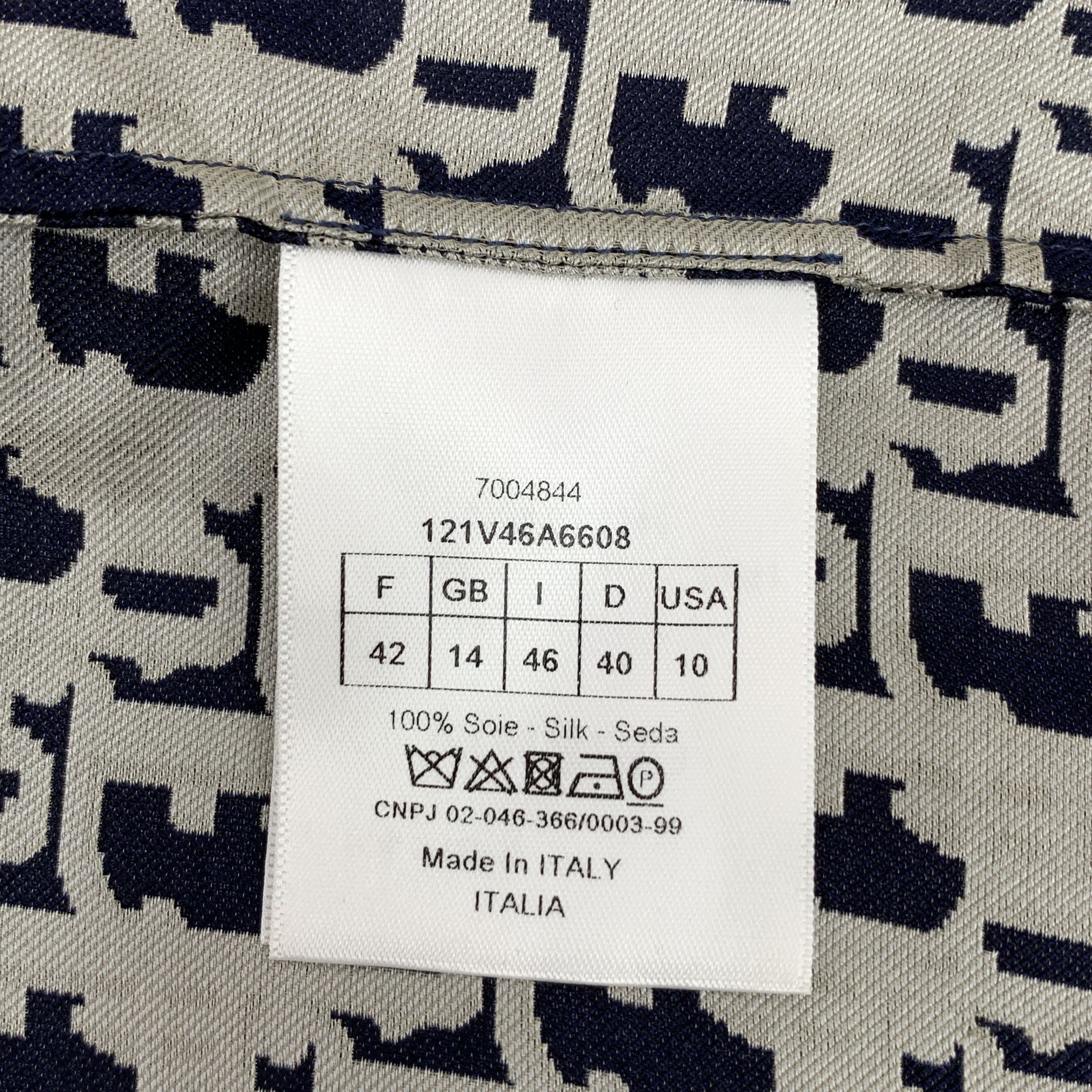 Dior Dior Logo Jacquard Silk Shirt Size 42 Size US XS / EU 42 / 0 - 6 Thumbnail