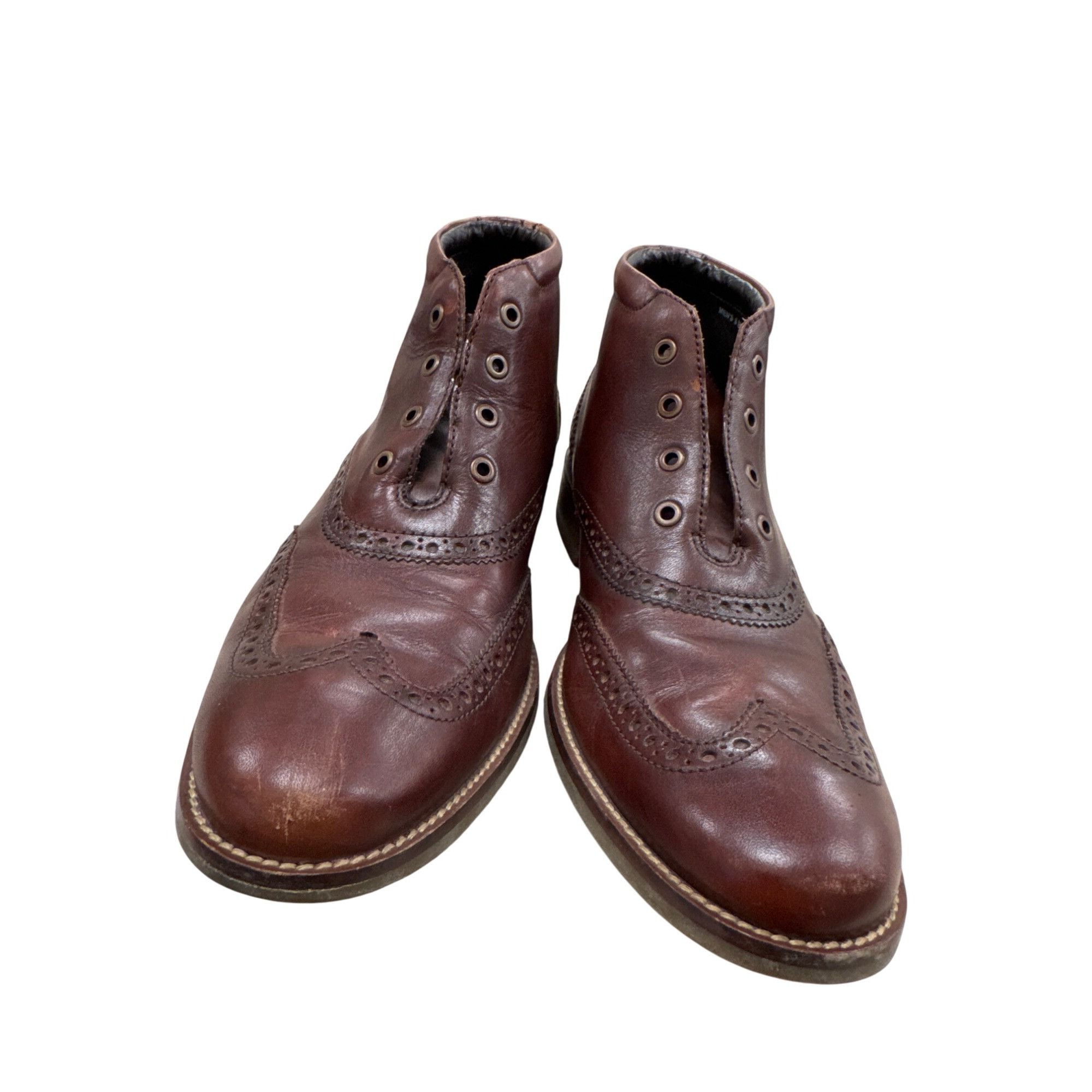 Cole Haan Cole Haan Mens Brown Leather Ankle Wingtip Boots 8M SKU 7796 Size US 8 / EU 41 - 5 Thumbnail