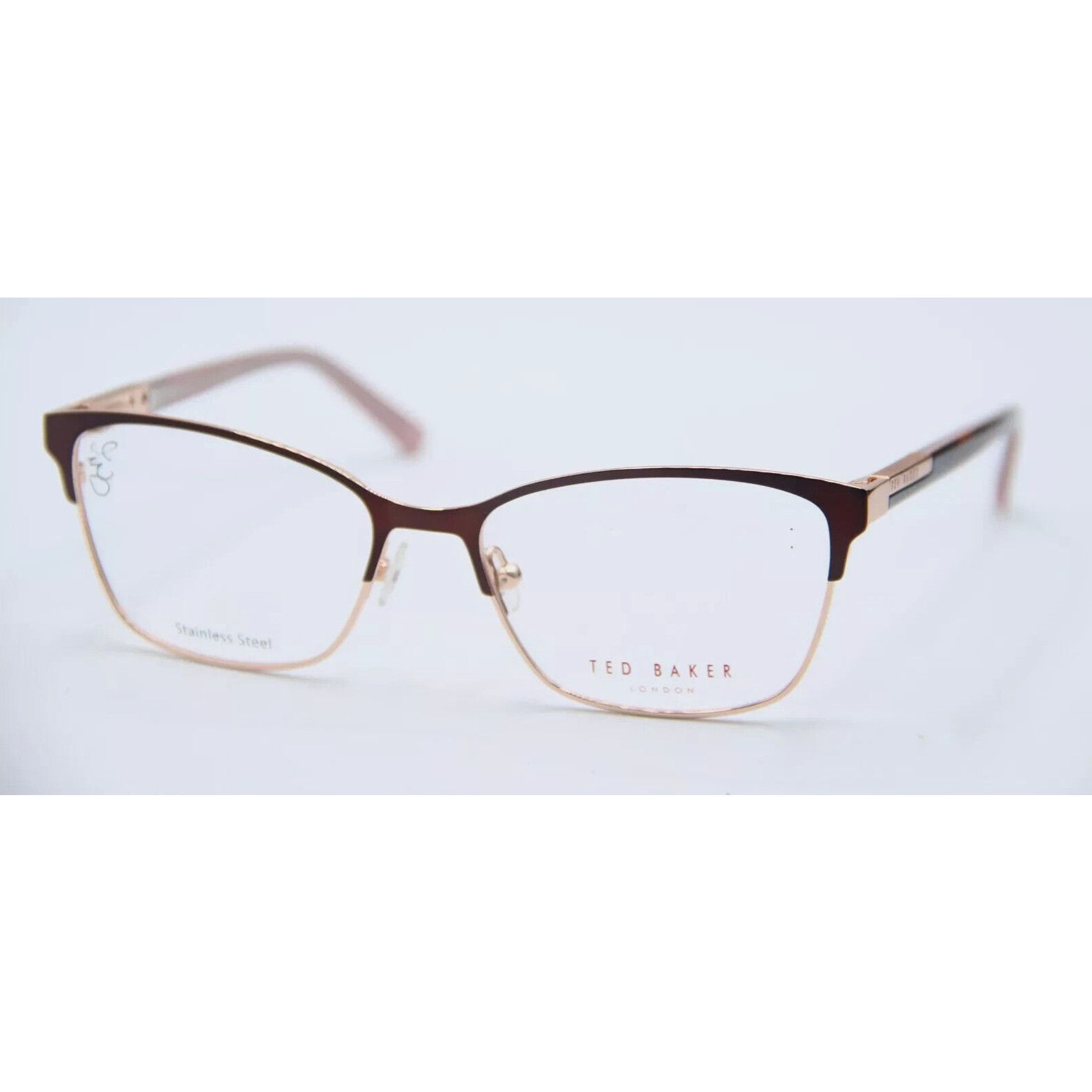 Ted Baker TED BAKER LONDON B248 BRN BROWN PINK GOLD FRAMES EYEGLASSES Size ONE SIZE - 1 Thumbnail