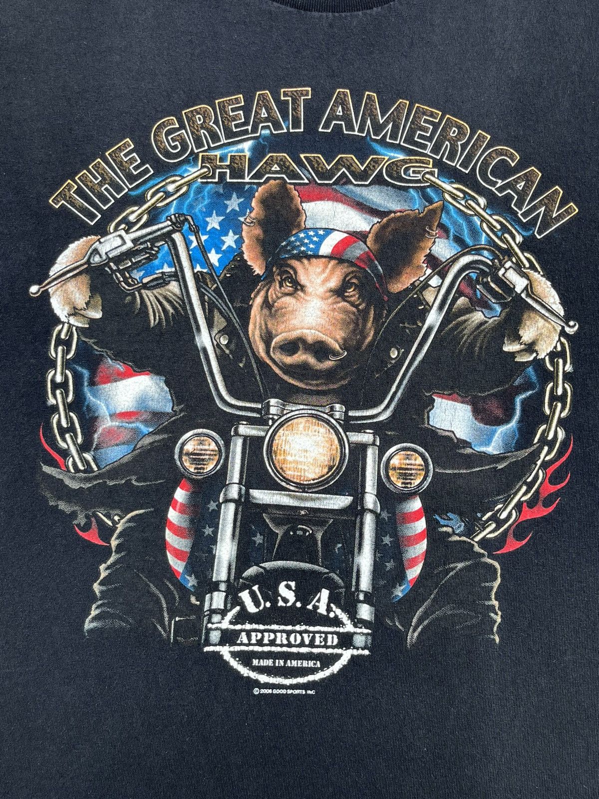 Vintage © 2006 THE GREAT AMERICAN HAWG MADE IN USA T-SHIRT Size US M / EU 48-50 / 2 - 4 Thumbnail