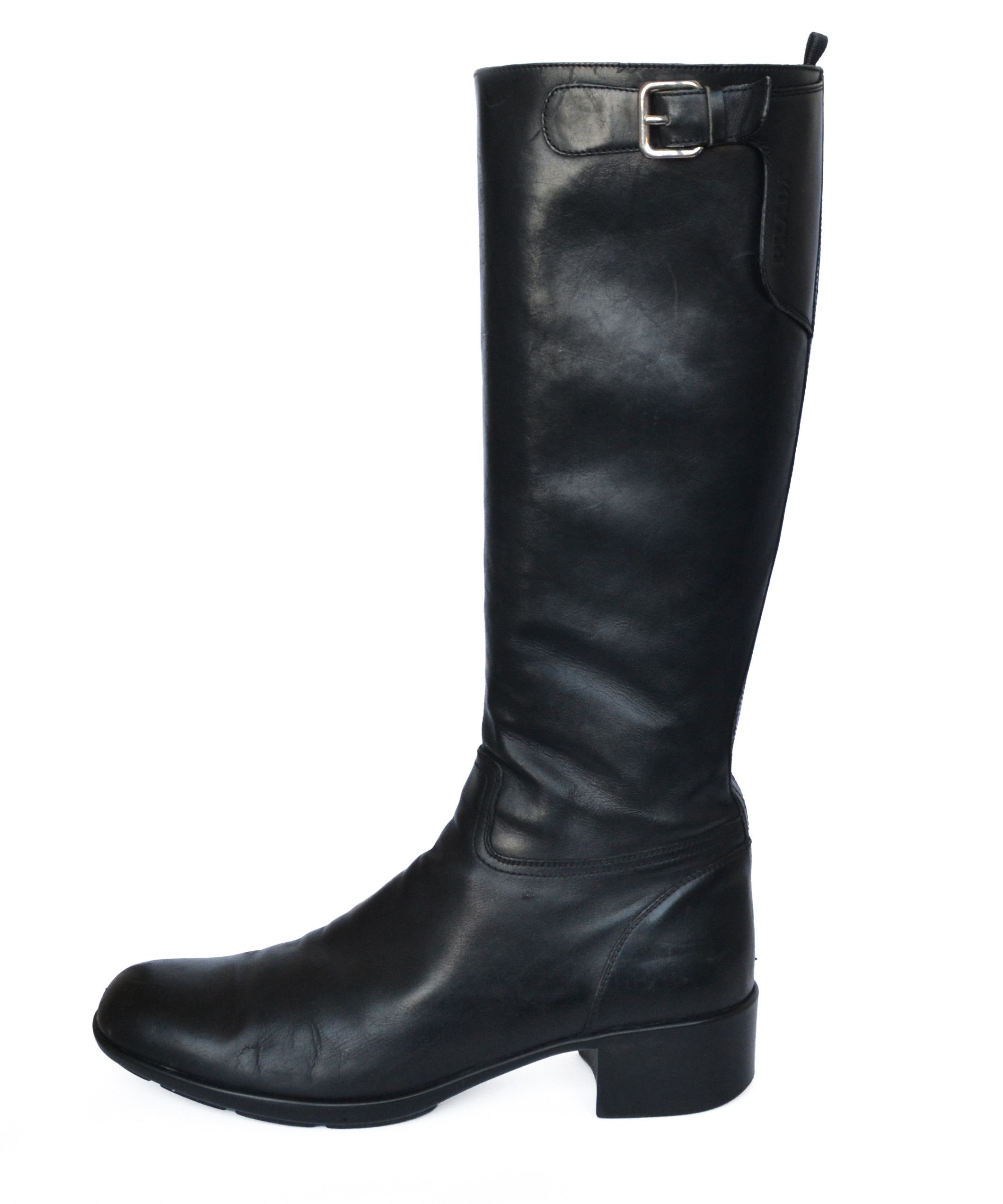 Prada PRADA Boots Leather Black Zip Logo 1999 Vintage Size 41 Size US 11 / IT 41 - 1 Thumbnail