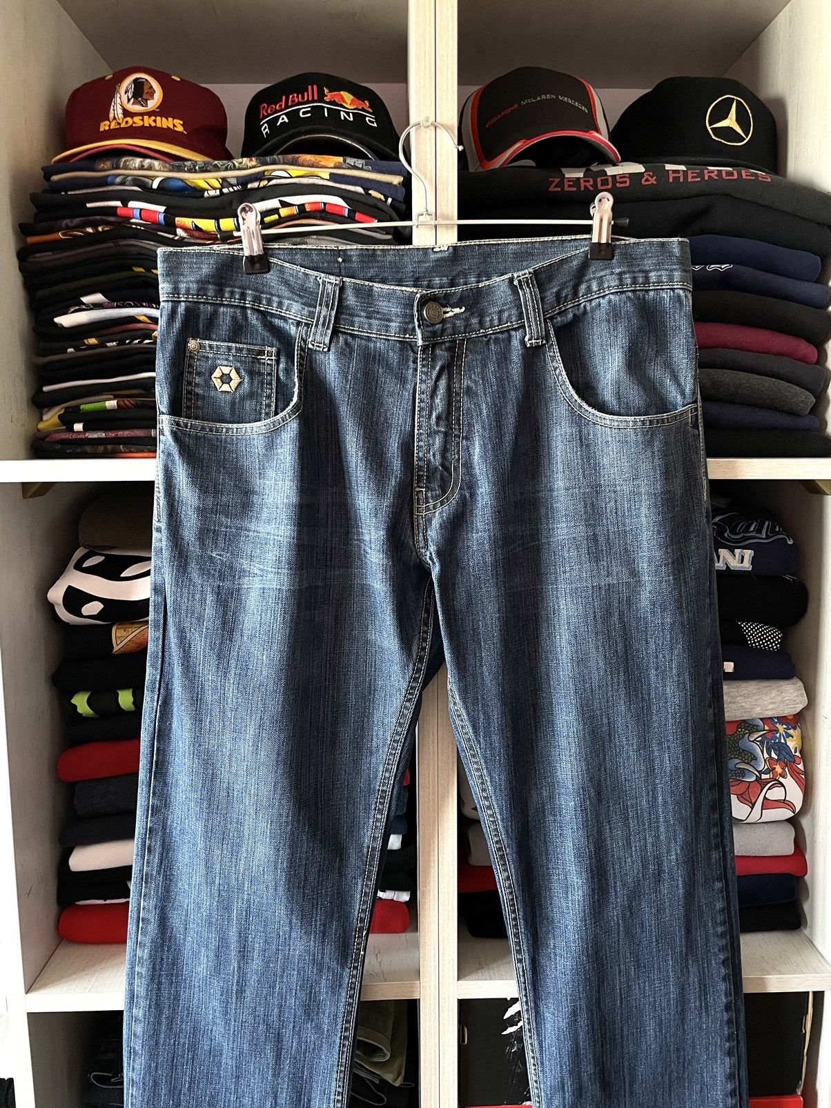 Southpole Vintage Y2K Southpole Embroidered Cyber Grunge Denim Jeans Size US 34 / EU 50 - 7 Thumbnail