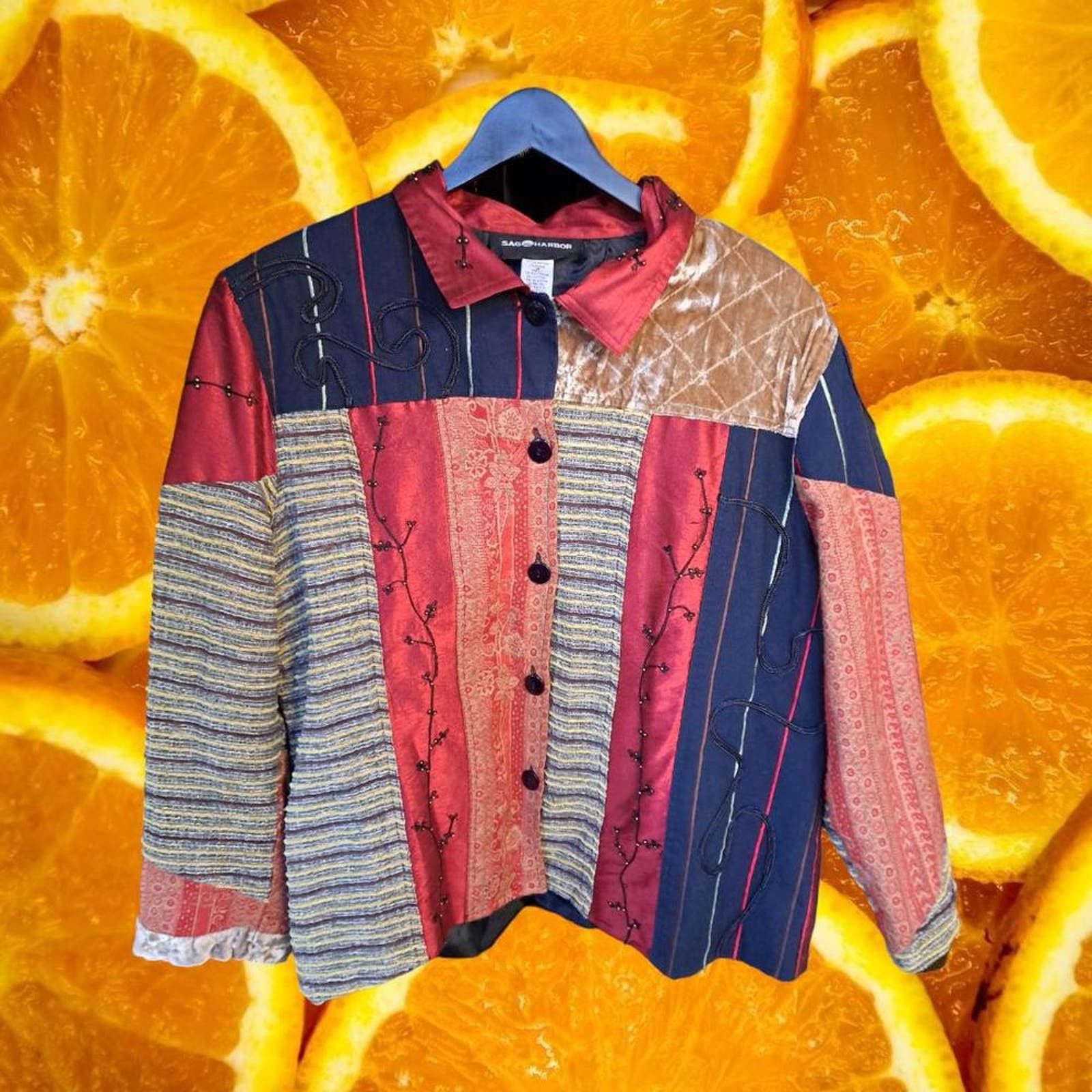 Other Sag Harbor Patchwork BOHO Lightweight‎ Jacket Size 16 Size XXL / US 16-18 / IT 52-54 - 1 Thumbnail