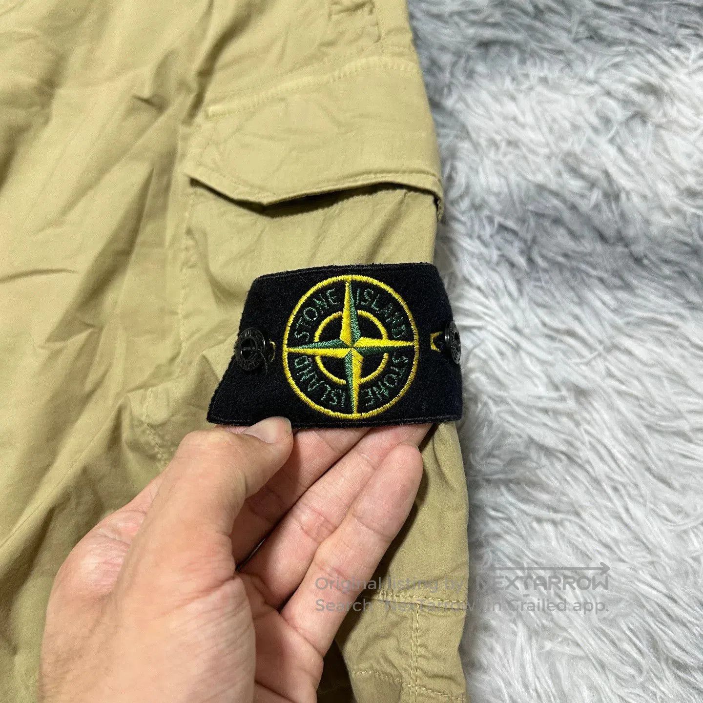 Stone Island khaki cargo shorts by stone island. Size US 31 - 3 Thumbnail