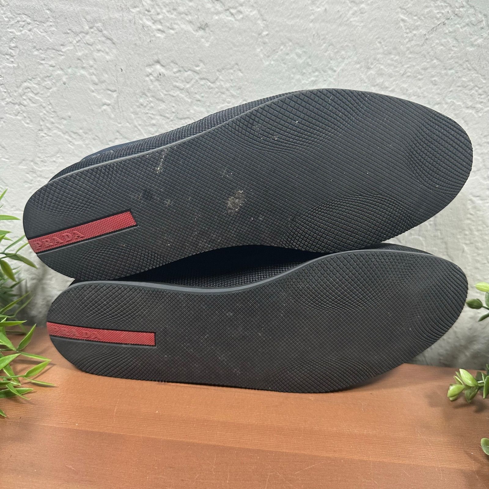 Prada Prada Men's Re Nylon Slip On Sneakers Loafers Navy Size US 7.5 / EU 40-41 - 8 Thumbnail