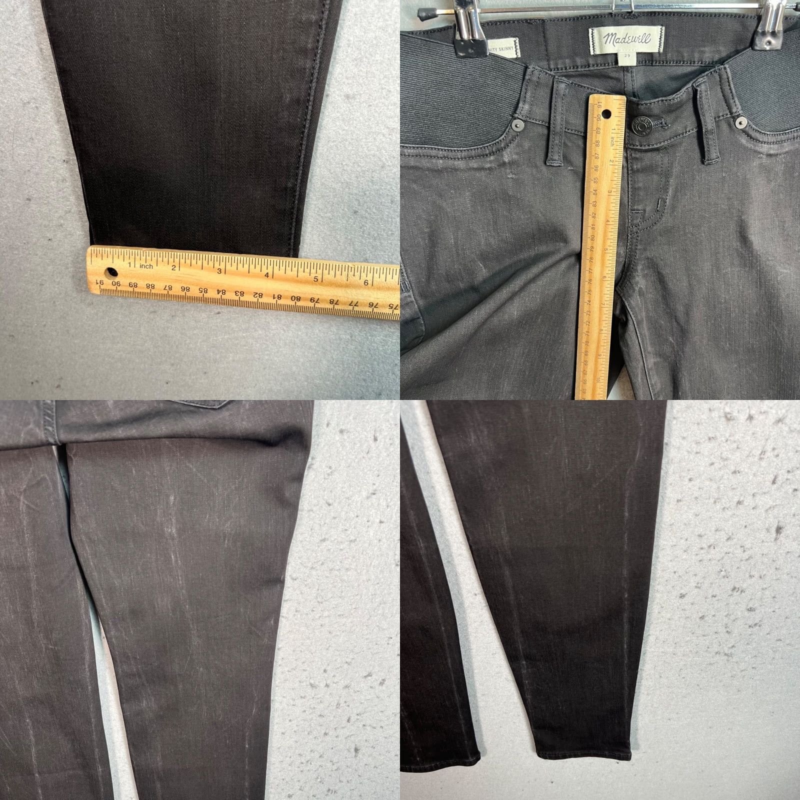 Madewell VINTAGE Madewell Black Maternity Skinny Jeans 29 Stretch Cotton Blend Womens Jeans Size 29" - 8 Thumbnail