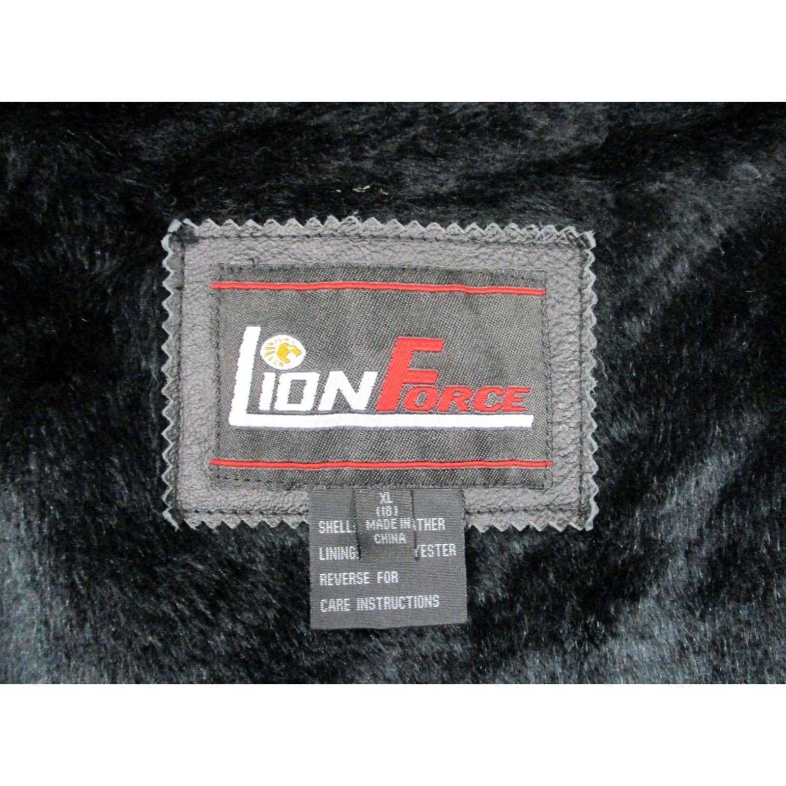 Vintage Lion Force Leather Overcoat Mens XL Black Full Zip Pockets Lined Warm Winter Size US XL / EU 56 / 4 - 6 Thumbnail