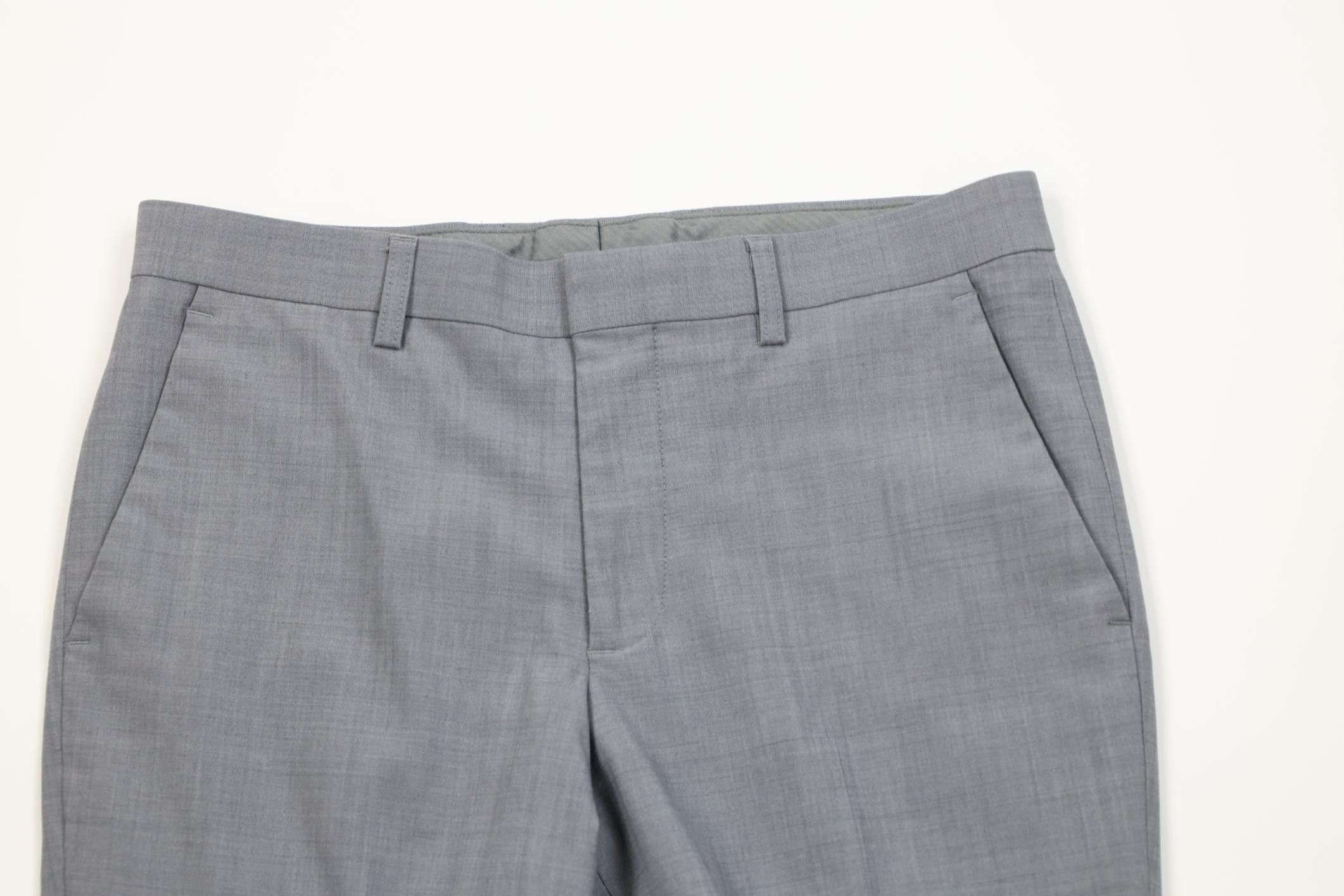 Express Express Slim Fit Chambray Sharkskin Chino Pants Trousers Size US 30 / EU 46 - 2 Thumbnail