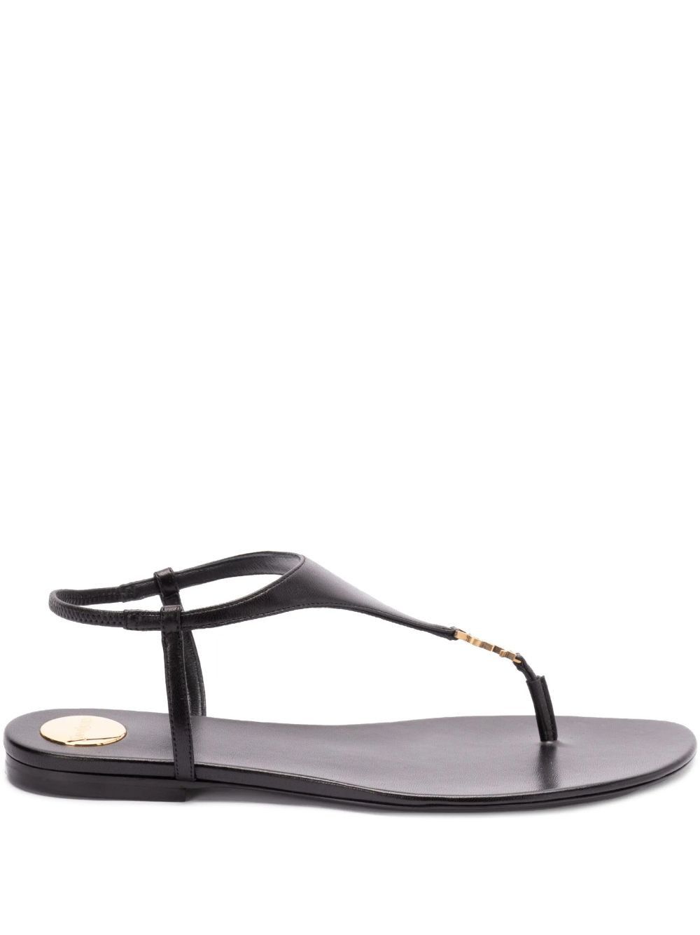 Saint Laurent Paris Cassandre Leather Thong Sandals, Women's (Size 6)