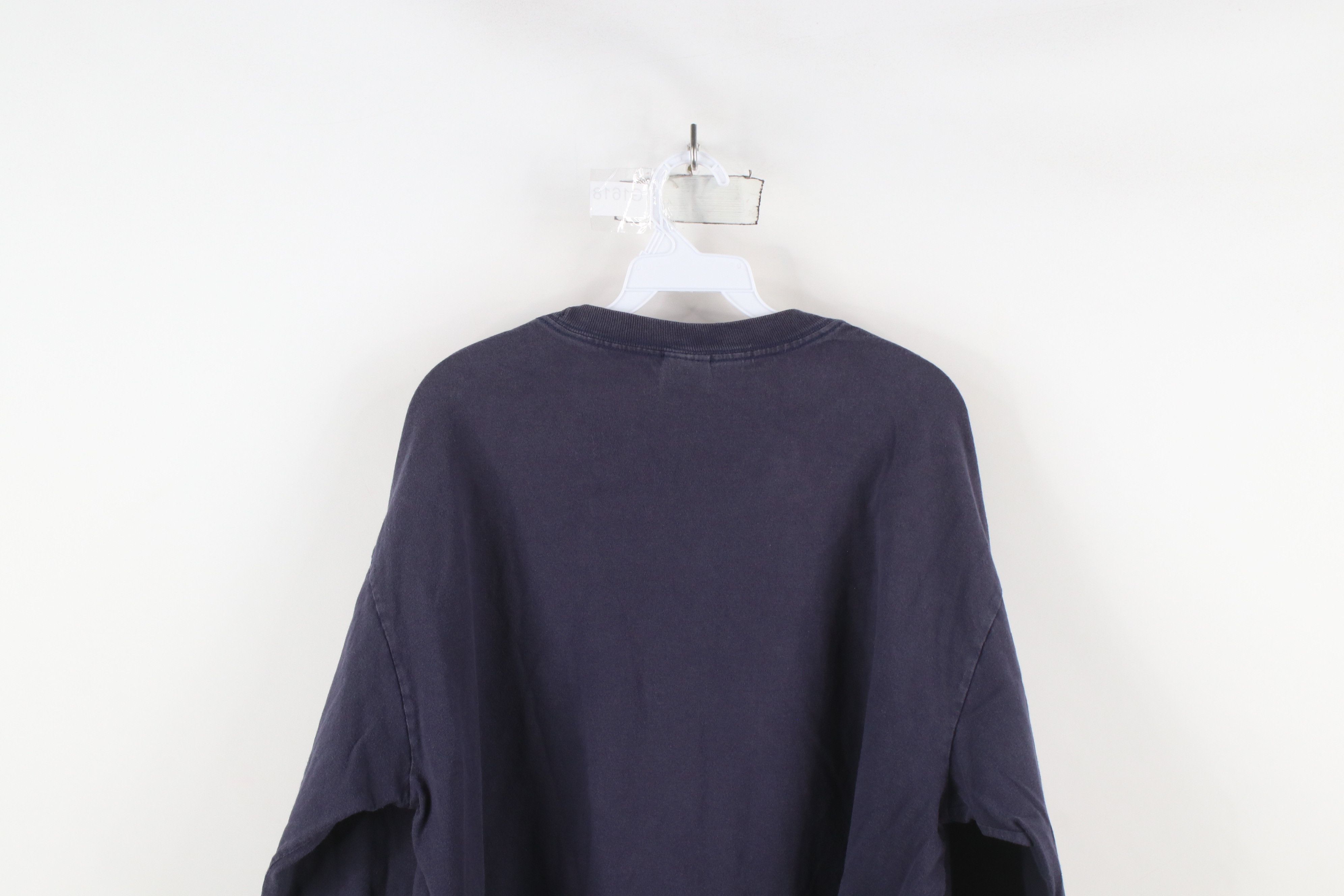 Vintage Vintage 90s Streetwear Long Sleeve T-Shirt Navy Blue Cotton Size US XL / EU 56 / 4 - 9 Thumbnail
