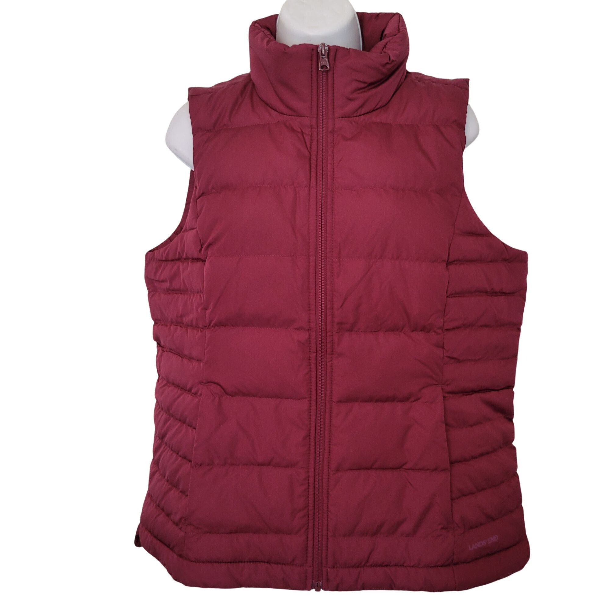 Lands' End Lands End Rich Burgundy Quilted Puffer Vest M 10-12 600 Fill Size M / US 6-8 / IT 42-44 - 1 Thumbnail