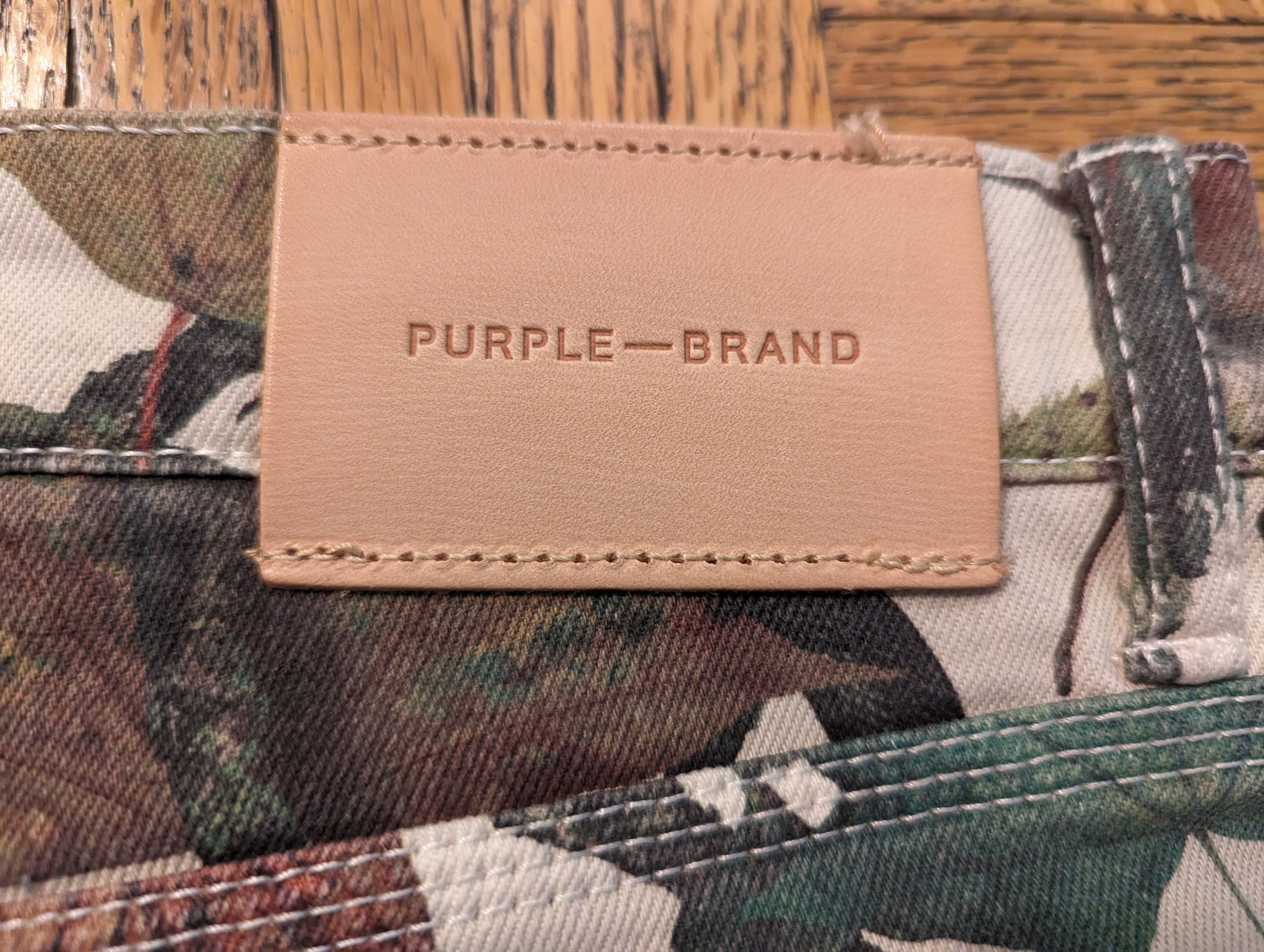 Purple Brand Leaf-print jeans Size US 33 - 12 Thumbnail