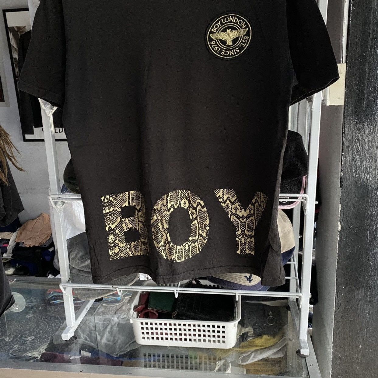 Boy London Boy London Snakeskin Spellout Eagle Logo T-Shirt Black Size US L / EU 52-54 / 3 - 4 Thumbnail