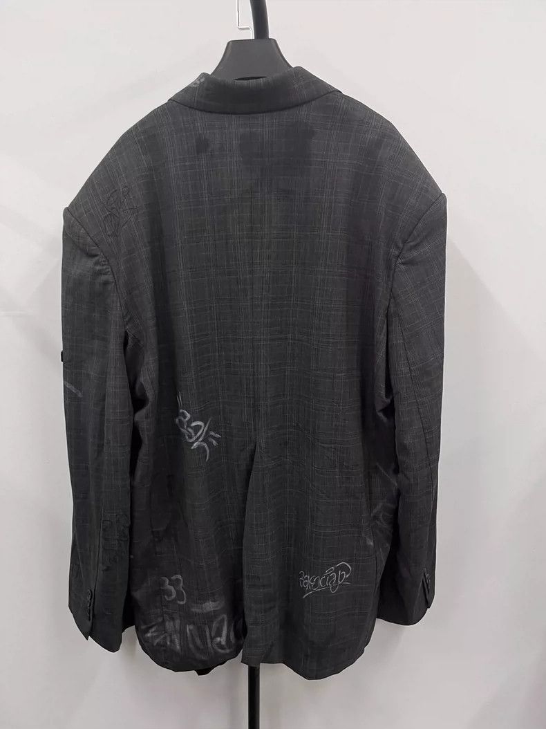 Balenciaga Balenciaga SS23 Graffiti Print Single Breasted Blazer jacke Size US M / EU 48-50 / 2 - 2 Thumbnail