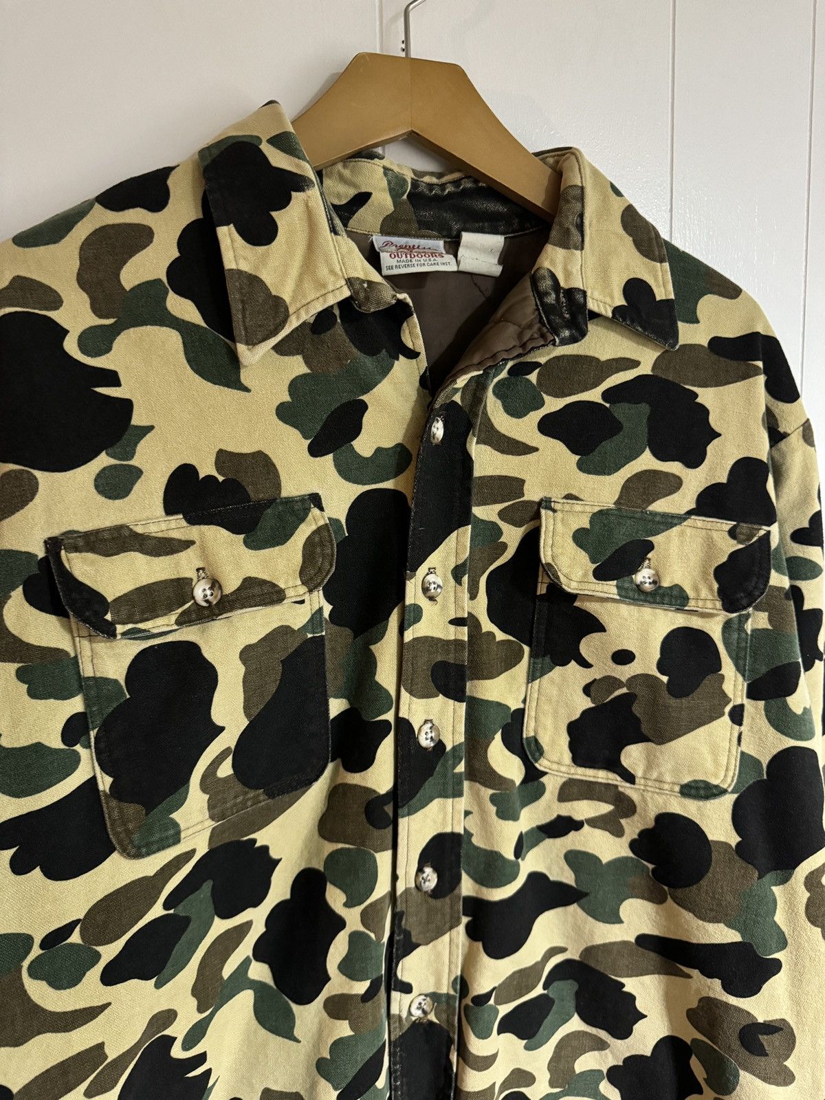 Vintage Vintage Duck Camo Quilt Lined Field Jacket 90s Button Up Size US L / EU 52-54 / 3 - 2 Thumbnail