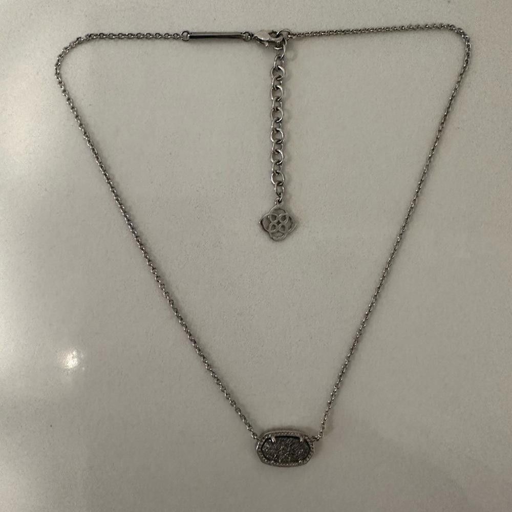Kendra Scott Kendra Scott Elisa Platinum Drusy Silver Chain Necklace Size ONE SIZE - 3 Thumbnail