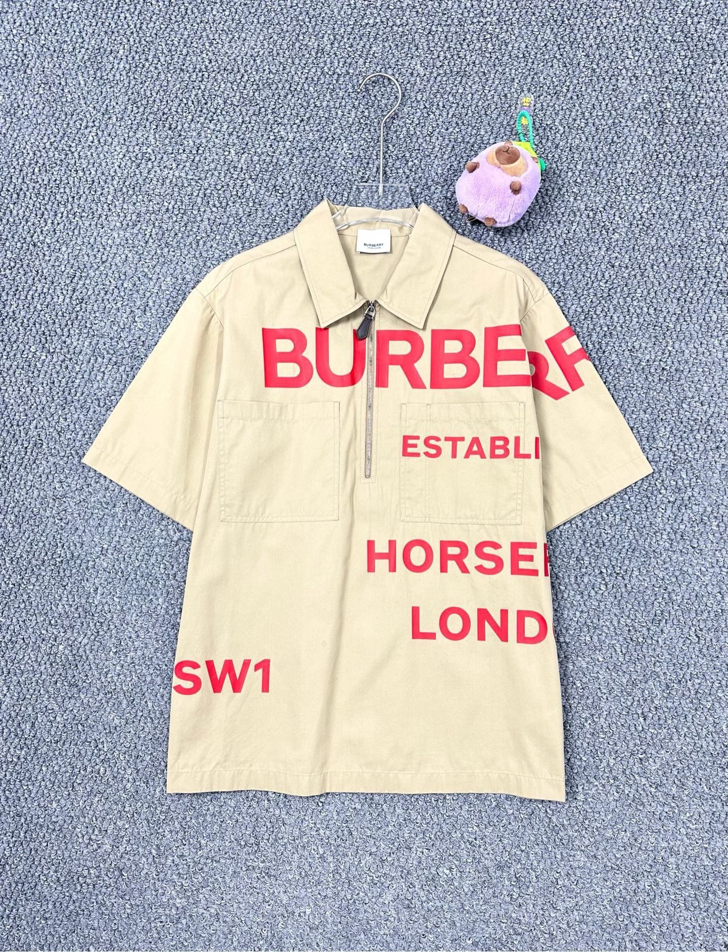 Burberry Burberry Beige Logo Short-Sleeve Shirt Size XXS / US 00 / IT 34 - 1 Thumbnail