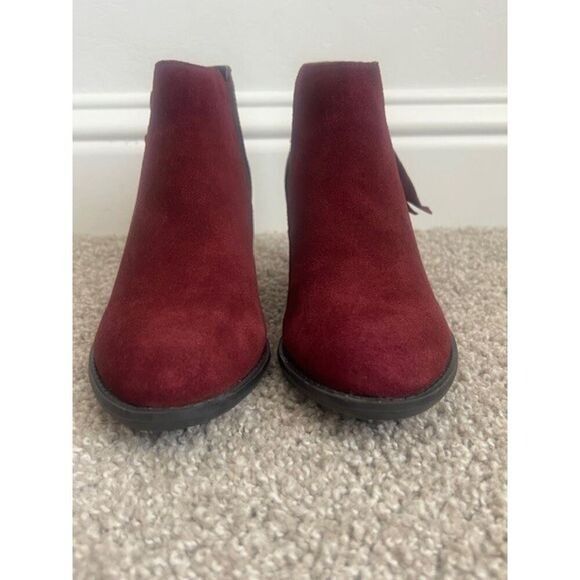 Vionic Vionic Burgundy Suede & Faux Snakeskin Ankle Boots With Side Size US 5 / IT 35 - 10 Thumbnail