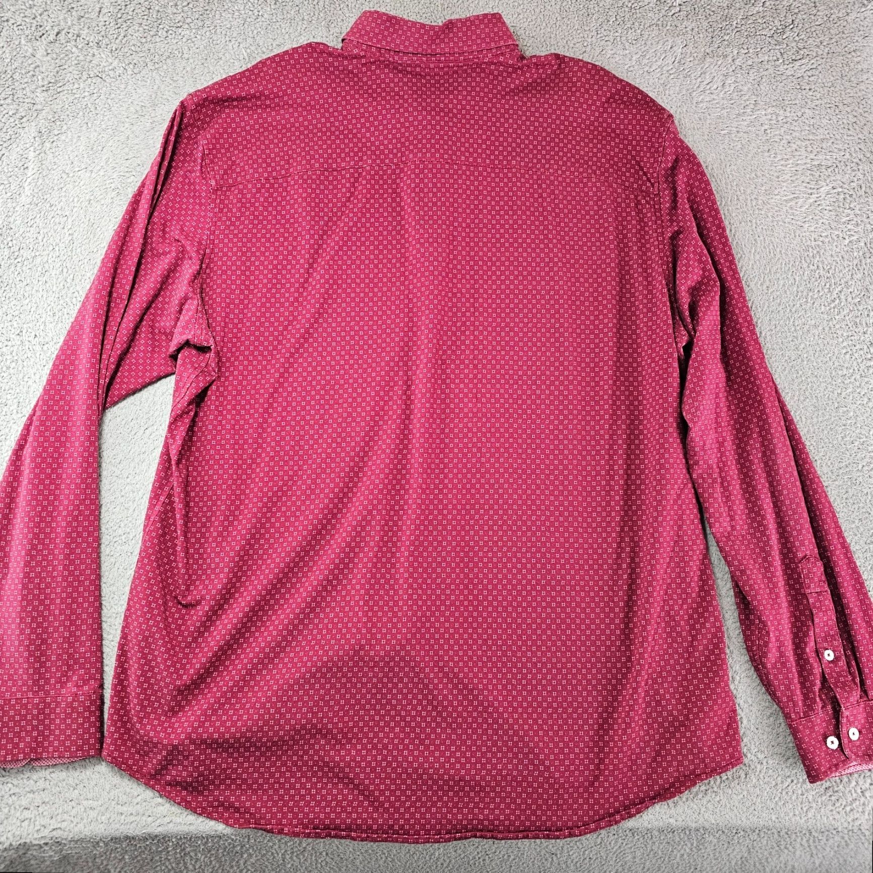Vintage Buttercloth Red Geometric Button-Down Shirt Mens 3XL Regular Fit Long Sleeve Size US XXL / EU 58 / 5 - 6 Thumbnail