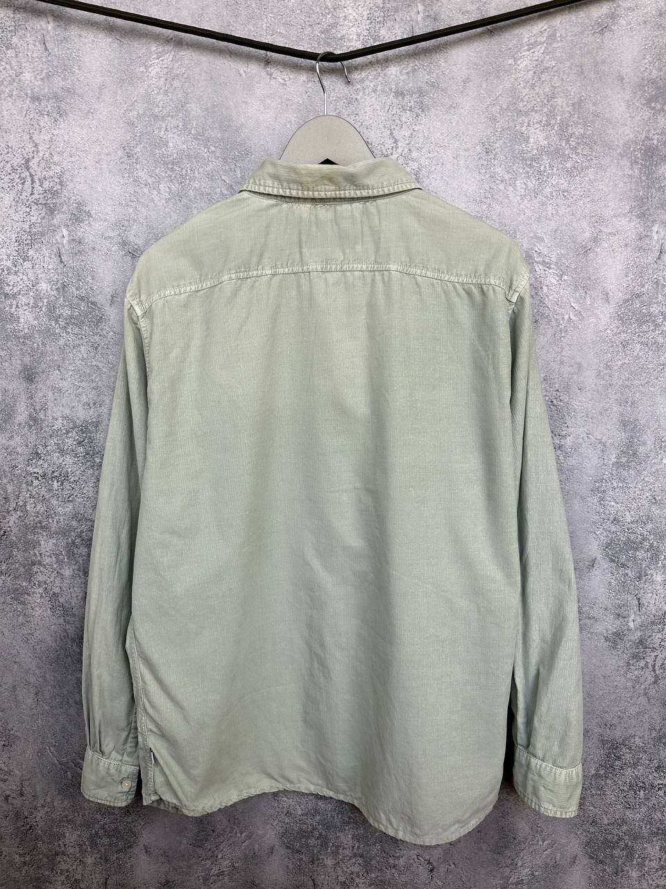 Wax London Wax London Button Shirt Textured Ribbed Sage Green LS Size US XL / EU 56 / 4 - 2 Thumbnail