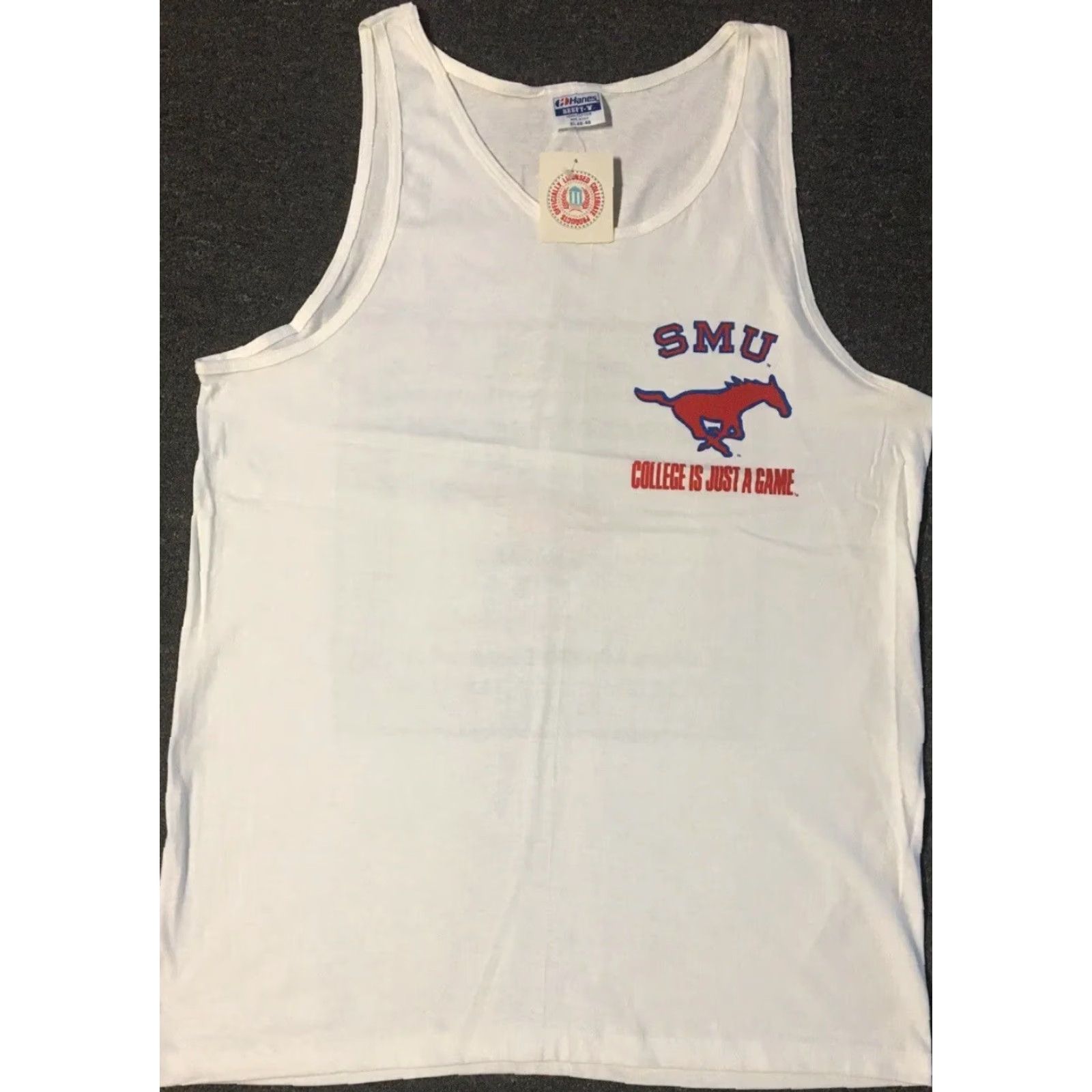 Vintage VINTAGE SMU 90s Bored Of Education Monopoly Tank Top XL White Single Stitch Shirt Mens University College Humor Theme Graphic Tee Size US XL / EU 56 / 4 - 2 Thumbnail