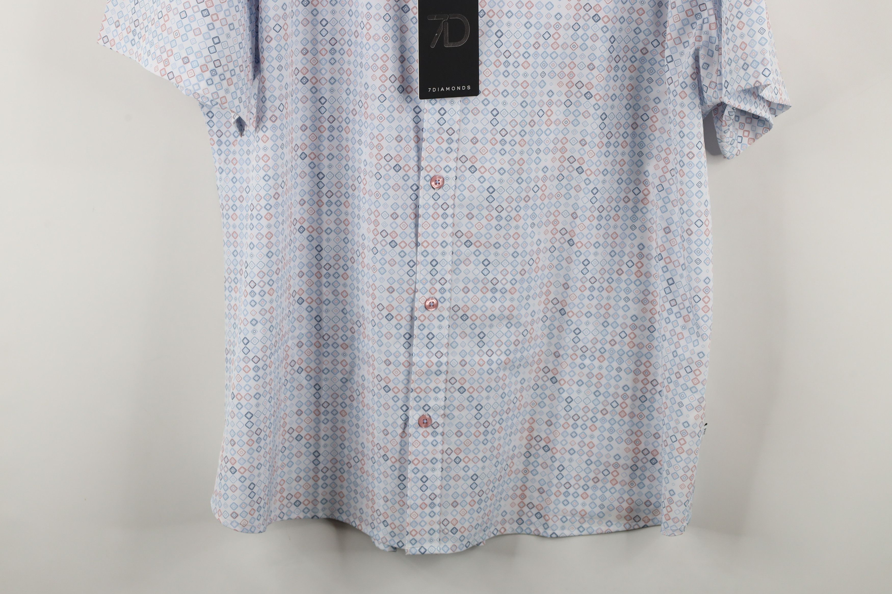 Vintage New 7 Diamonds 4 Way Stretch Short Sleeve Button Shirt Size US XXL / EU 58 / 5 - 3 Thumbnail
