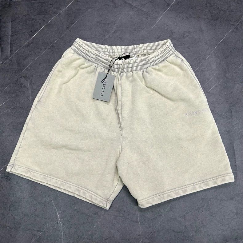 Balenciaga Balenciaga size XS Vintage Beige Embroidered Logo Shorts Size US 27 - 1 Thumbnail