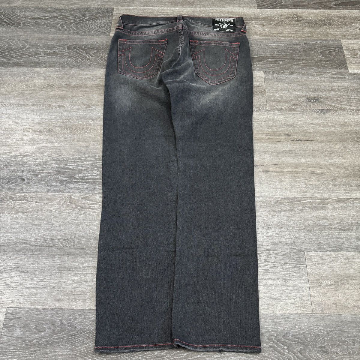 Black And Red True Religion Jeans Baggy Crazy Vintage Y2k True