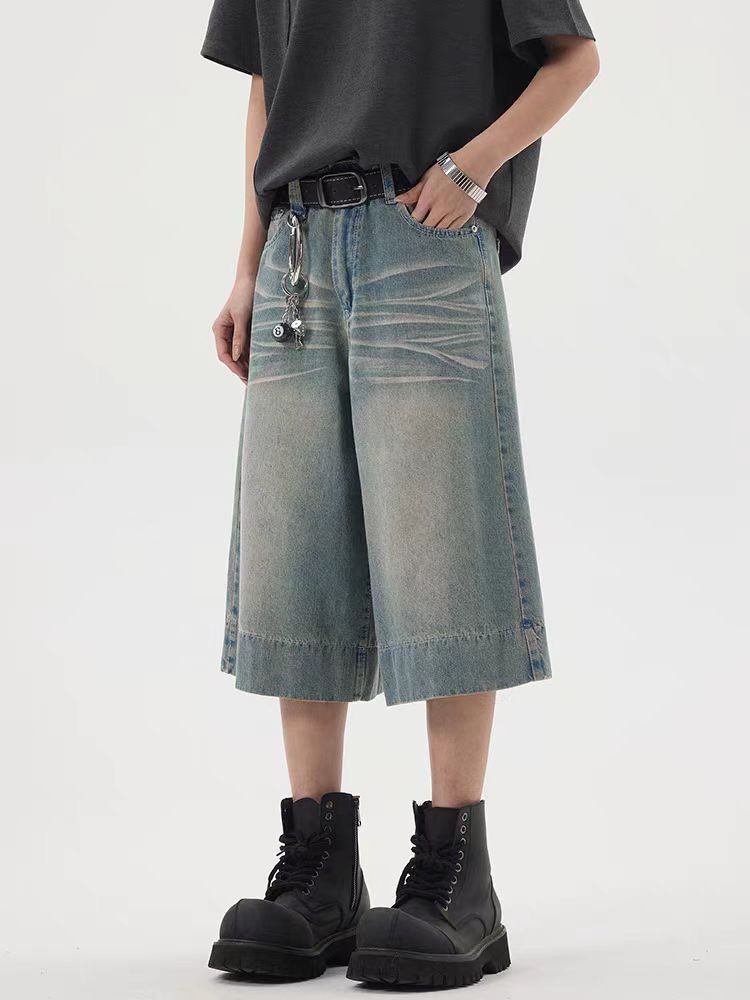 Japanese Brand × Jean Vintage washed haze blue loose denim shorts Size US 30 / EU 46 - 1 Thumbnail