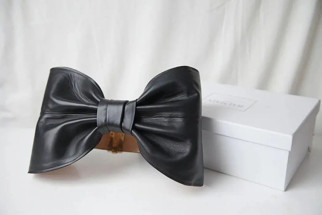 Balmain Black leather bow belt Size ONE SIZE - 1 Thumbnail