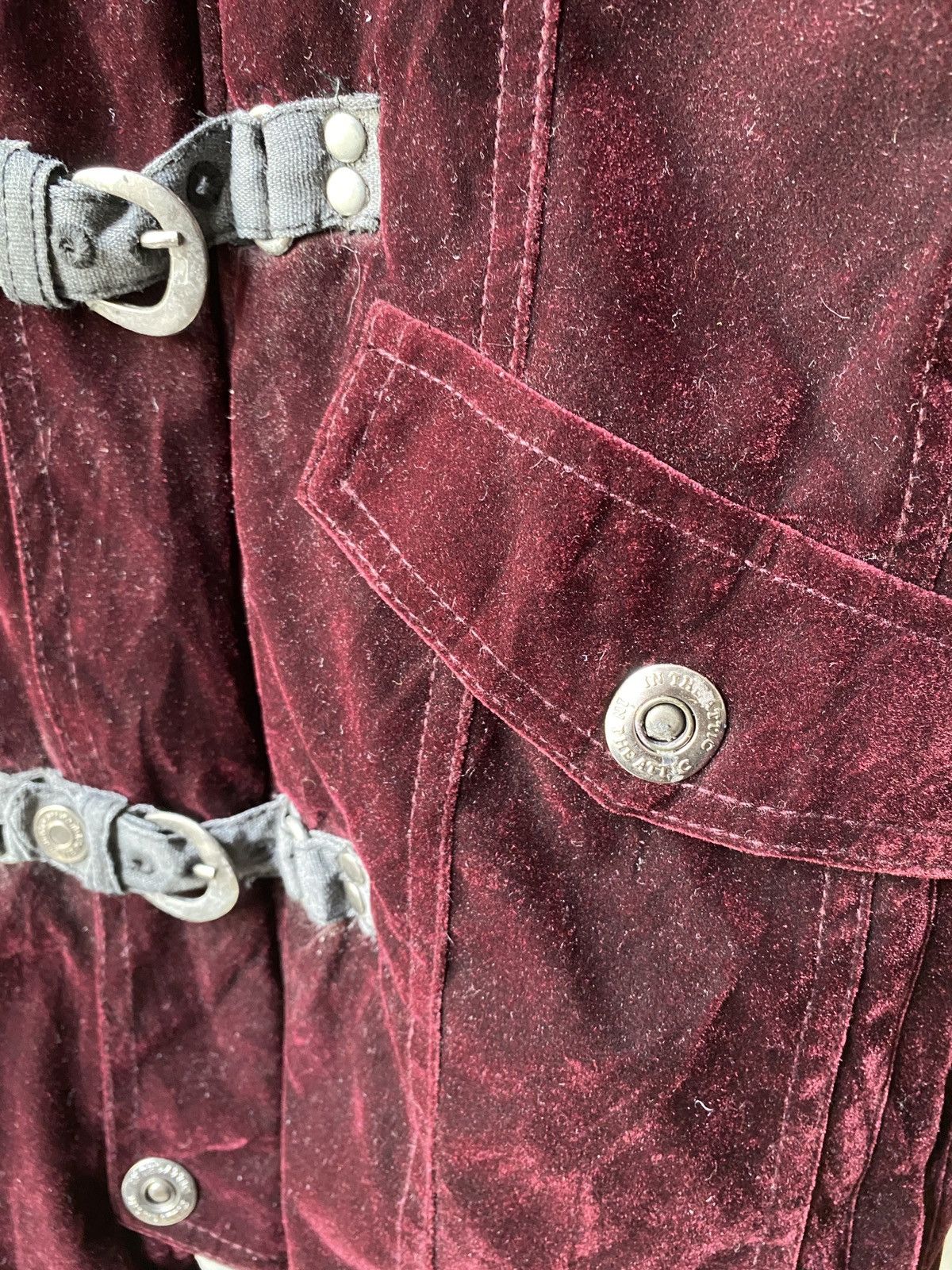 In The Attic In The Attic Red Velvet Shiny Fur Hoodie Jacket Size US M / EU 48-50 / 2 - 10 Thumbnail
