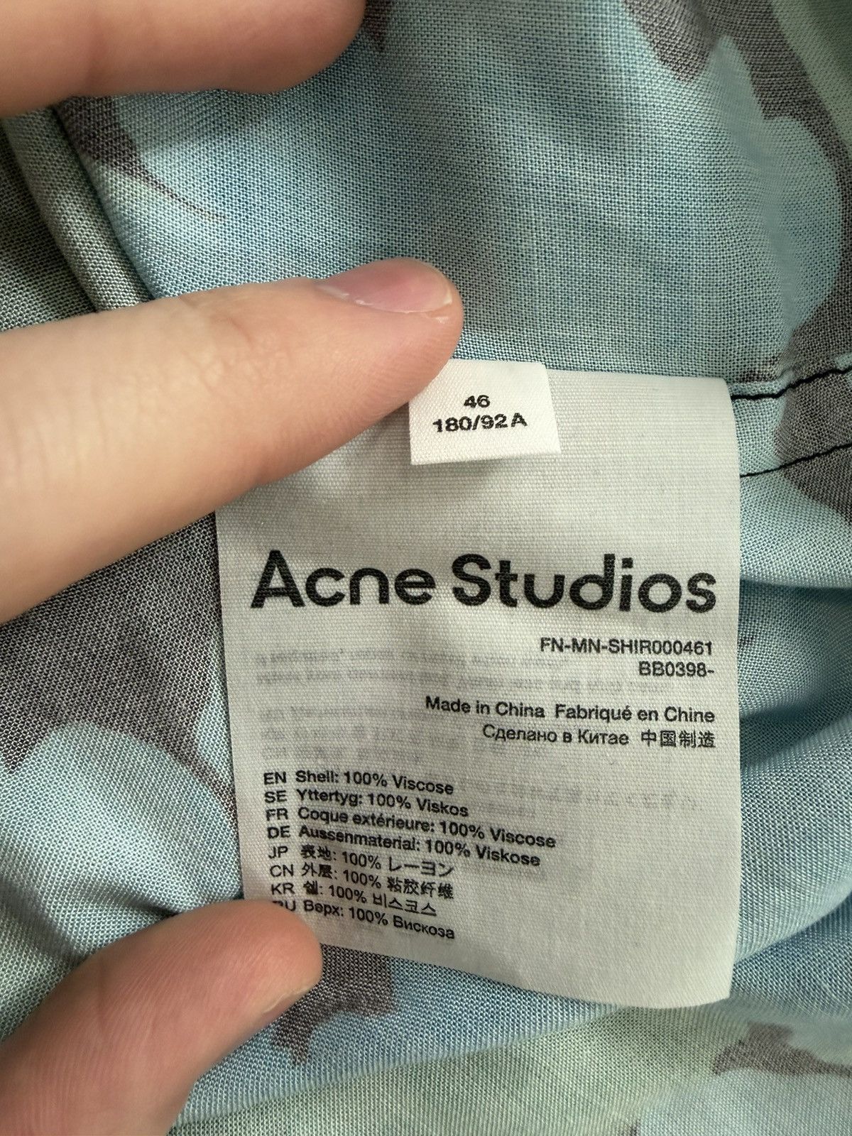 Acne Studios Floral print shirt Size US L / EU 52-54 / 3 - 4 Thumbnail
