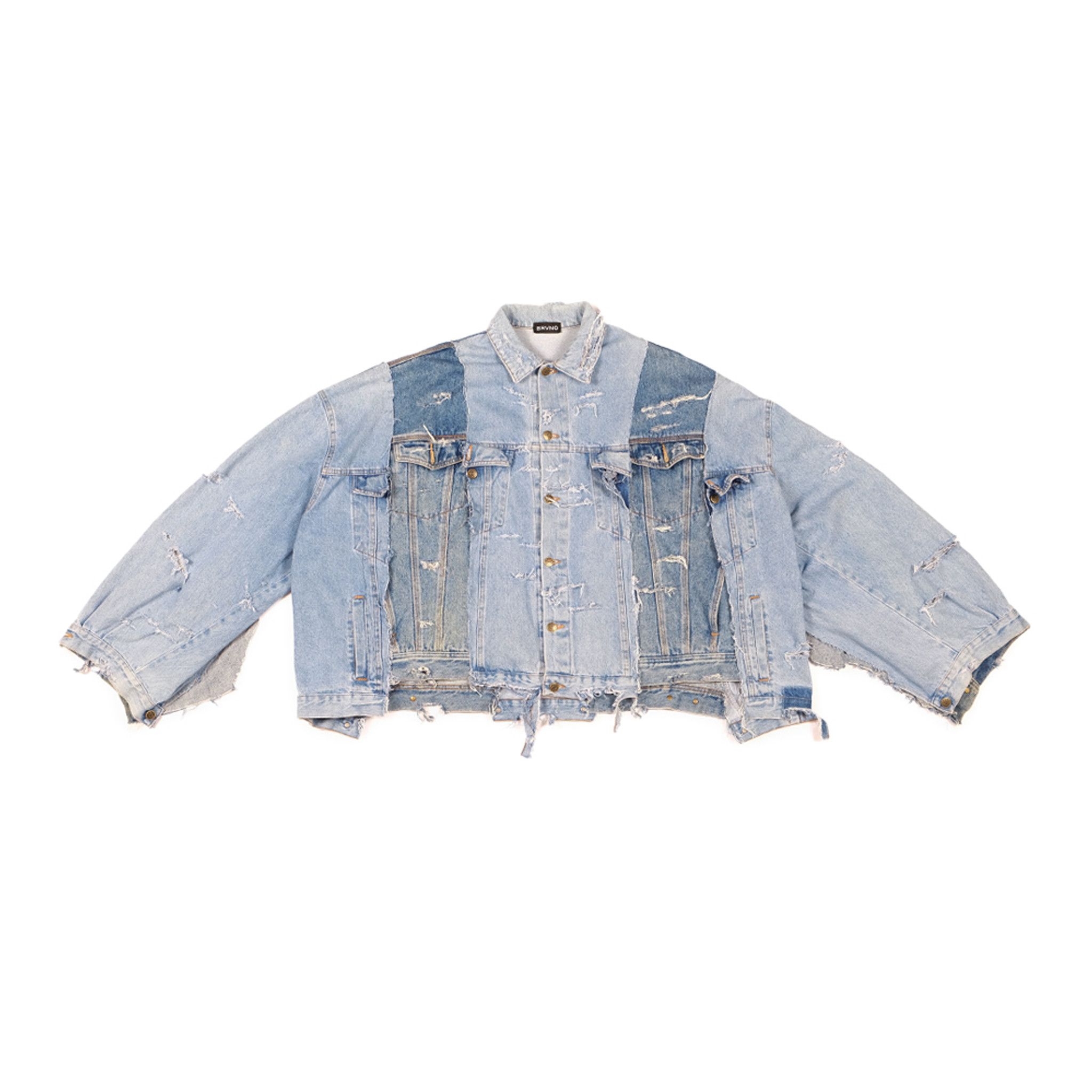 Designer OVERSIZE DISTRESSED DENIM JACKET Size US XL / EU 56 / 4 - 1 Thumbnail