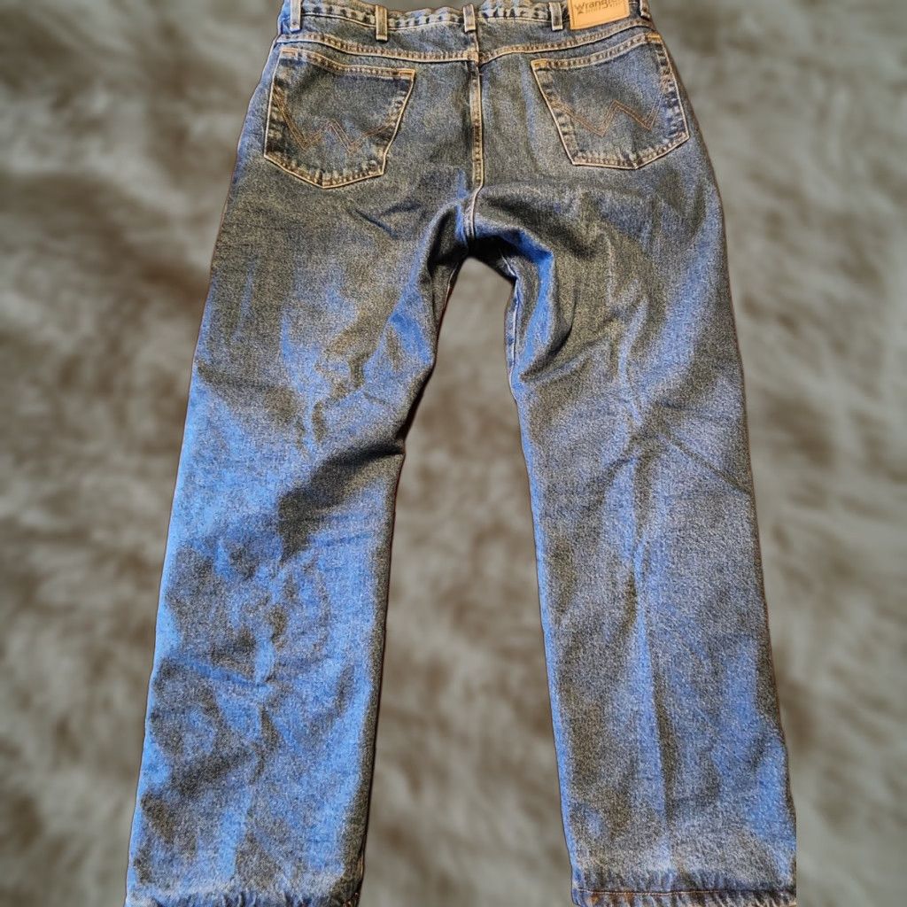 Wrangler Wrangler Jeans 38x30 Denim Blue 5-Pocket Thermal Relaxed Straight Men Regular Inseam 30 Cowboy Outdoor Rugged Wool? Size US 38 / EU 54 - 1 Thumbnail