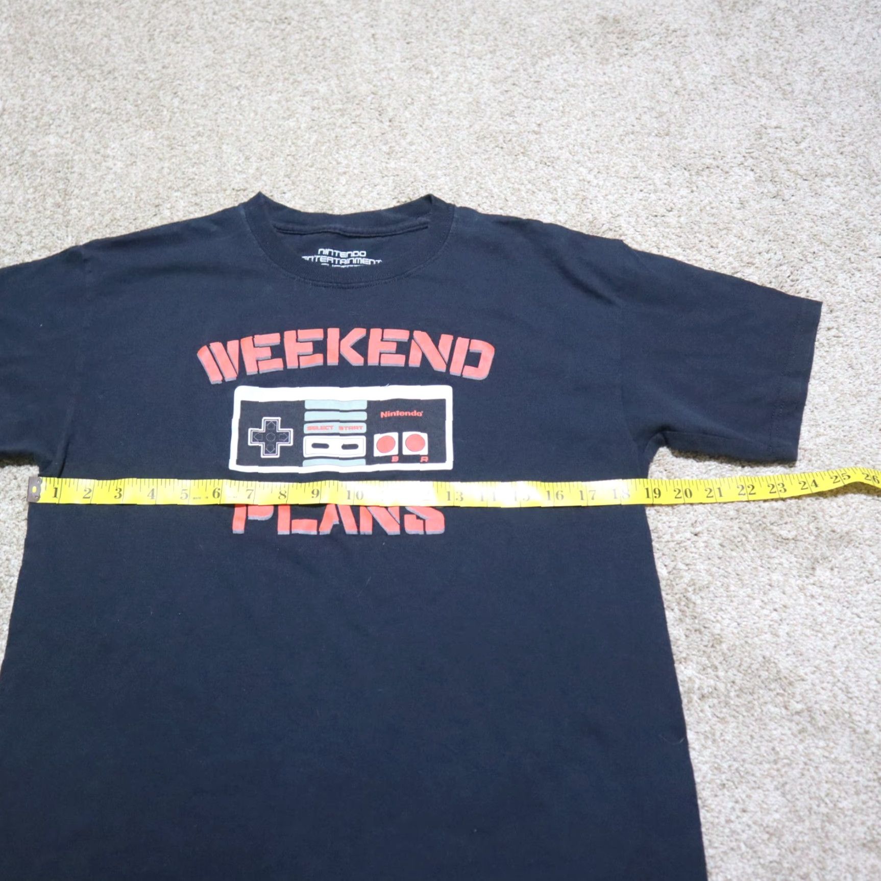 Nintendo Port and Company NES Weekend Plans Tee Shirt Logo T-Shirt Adult Men XL Black Gaming Shirt NES Params Size US XL / EU 56 / 4 - 4 Thumbnail
