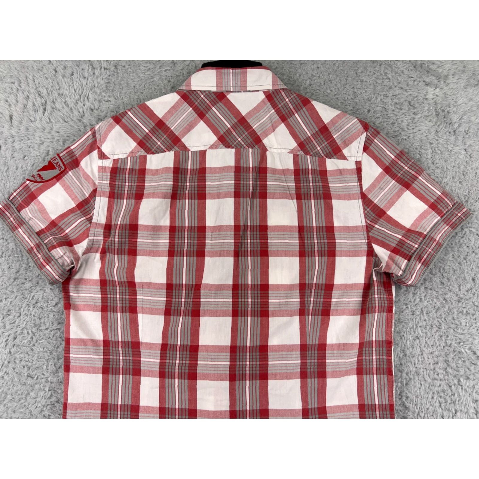 Guess GUESS Shirt Mens Large Red Plaid Button-Up Slim Cotton Shirt Size US L / EU 52-54 / 3 - 7 Thumbnail