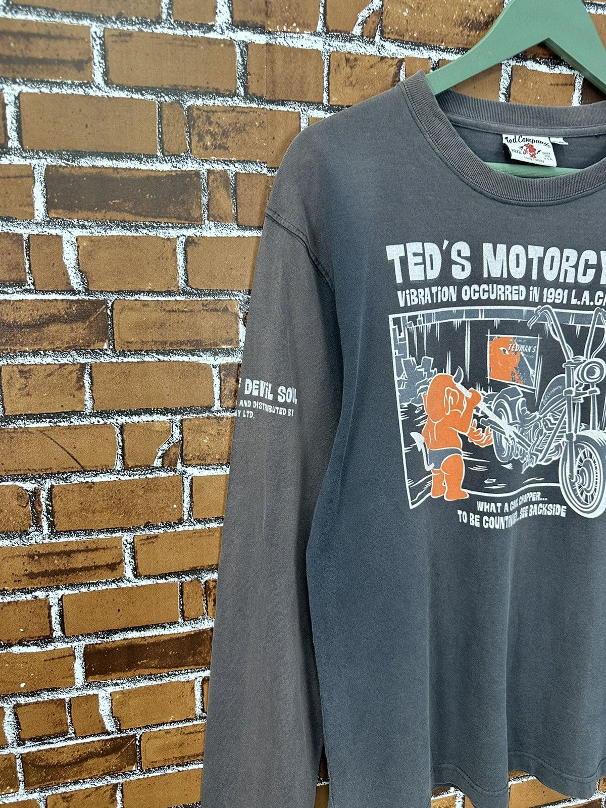 Tedman Vintage Ted Company Devils Motorcycle Sunfaded Shirt A907 Size US M / EU 48-50 / 2 - 5 Thumbnail