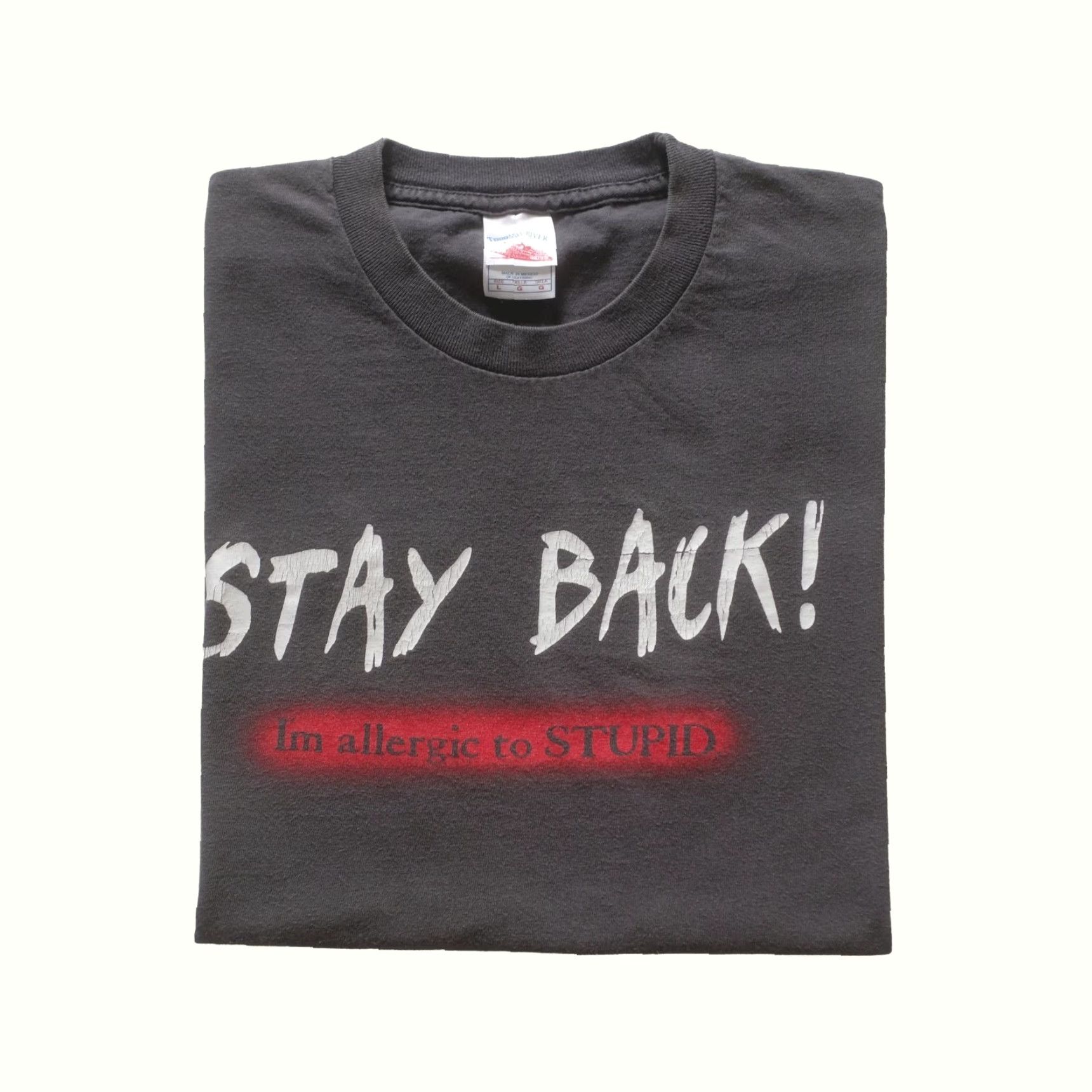 Vintage VINTAGE Funny 90s Stay Back Stupid Faded Sleeveless T Shirt Tennessee River Mens L Gray Cotton Shirt Size US L / EU 52-54 / 3 - 2 Thumbnail