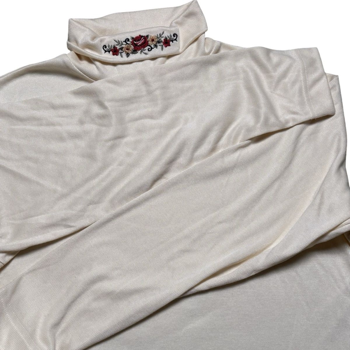 Other Vintage Jantzen Turtle Neck Rose Embroidery Cream Women's M Size M / US 6-8 / IT 42-44 - 6 Thumbnail